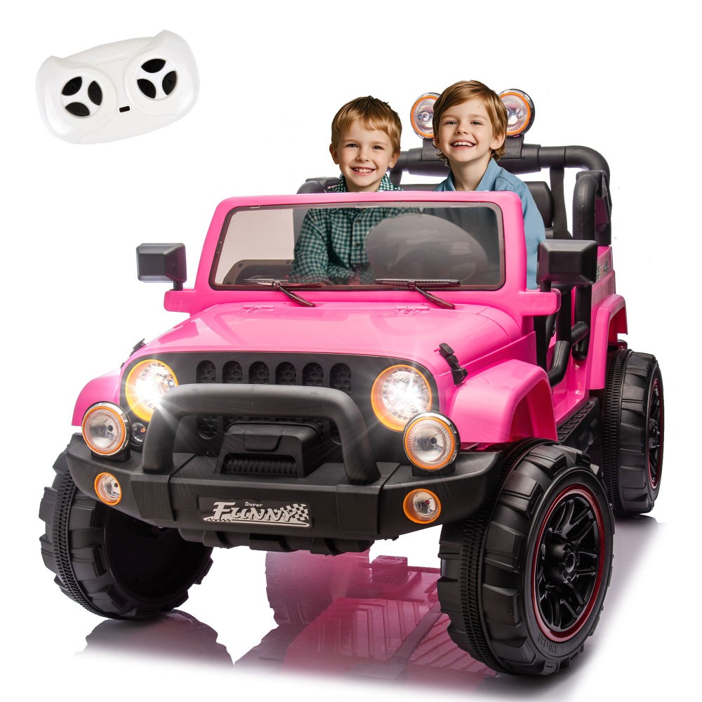 24V Kids Ride On Car 2 Seater Electric Truck Toy with Remote Bluetooth 2.5-4 MPH