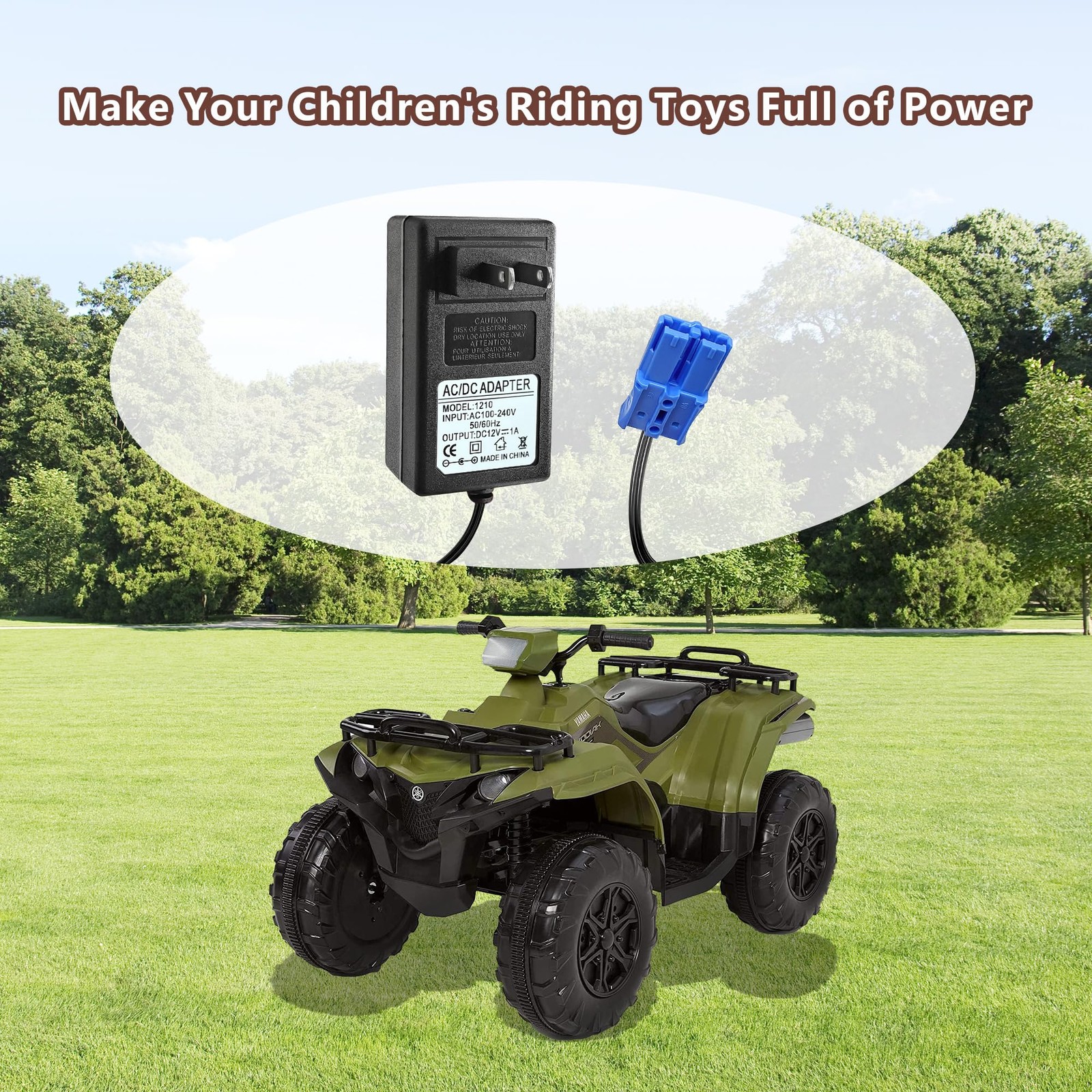 12V Battery Charger with Blue Plug for Kid Trax Ride-On Toys Compatible bule