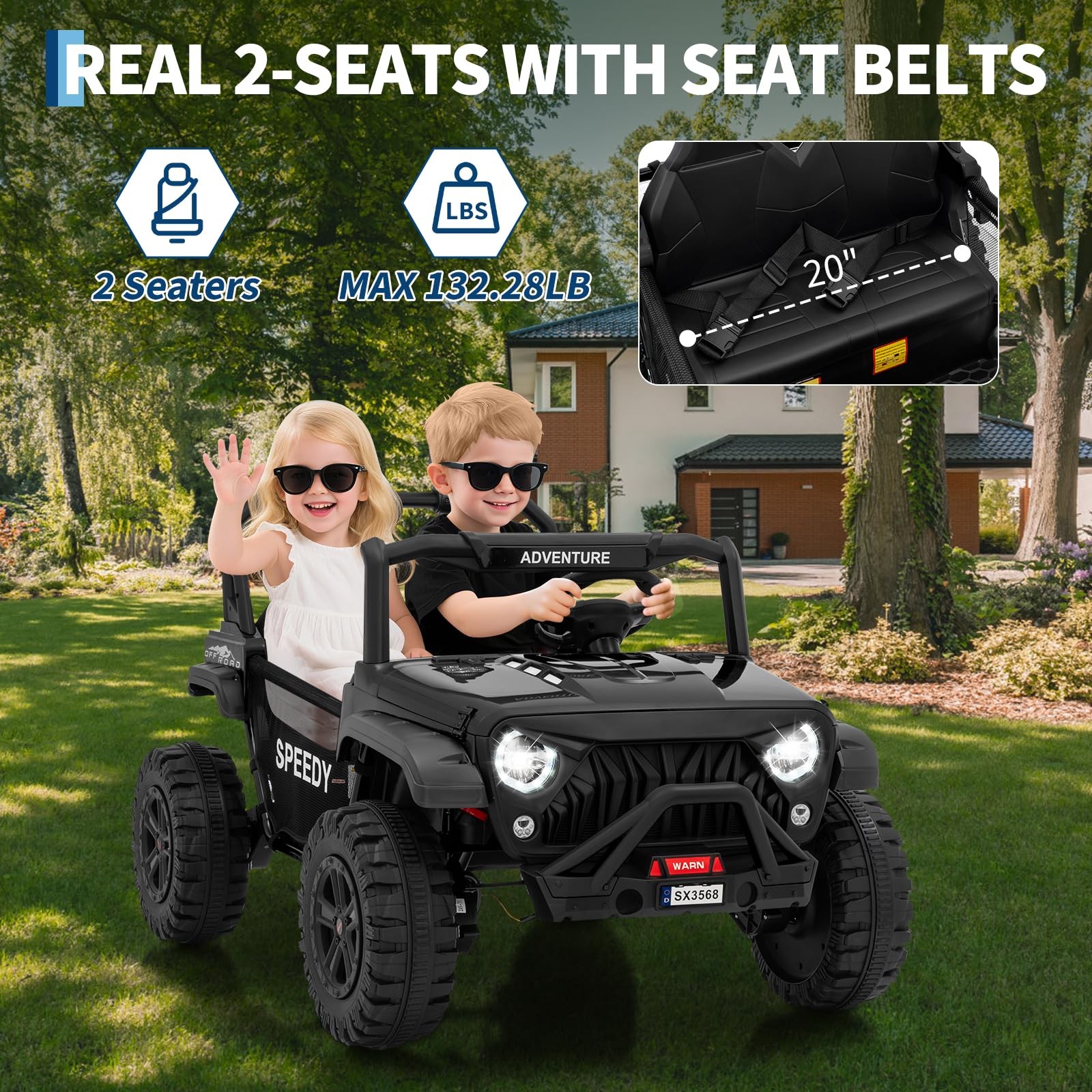 24V 4WD Ride on UTV for Big Kids, Off-Road Truck w/ Remote & Steel Frame