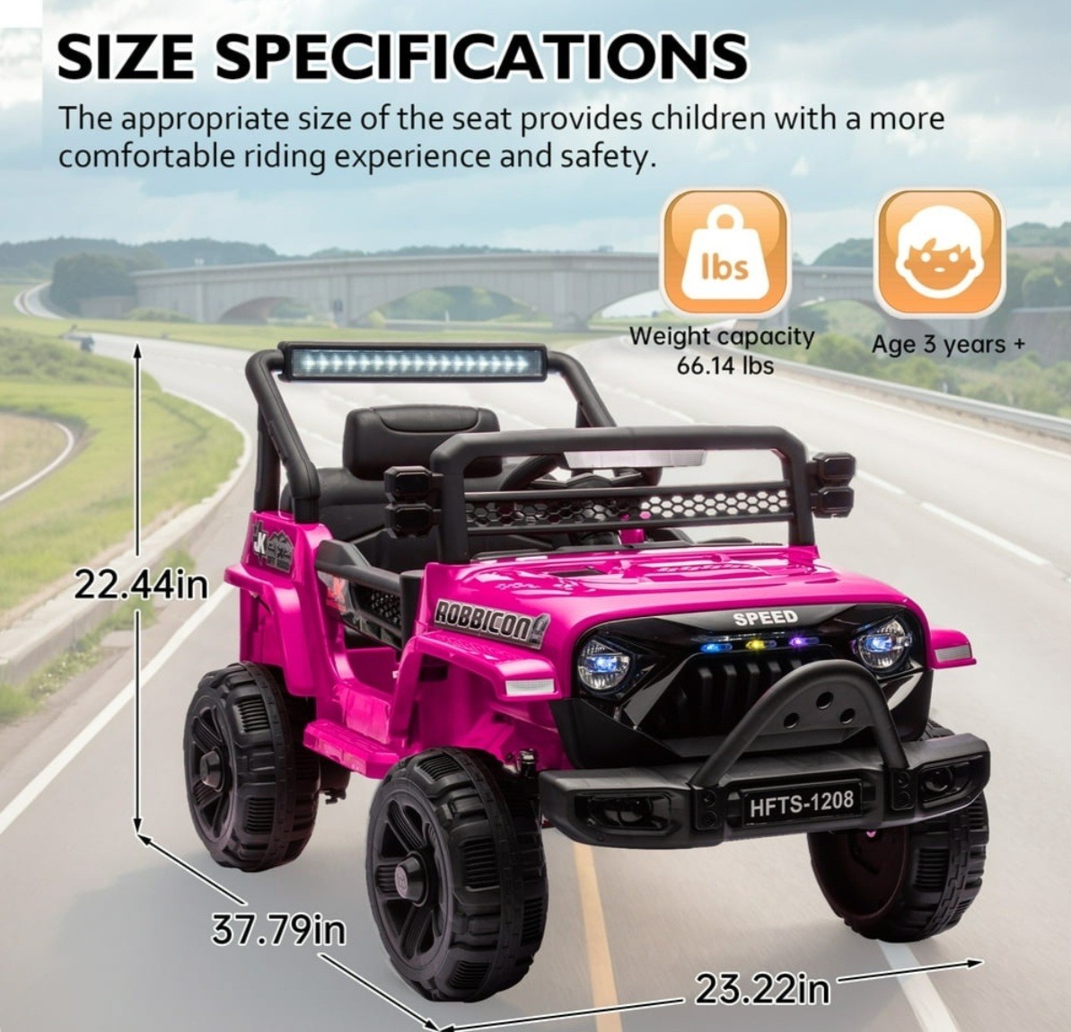 12V Kids Ride On Truck Car w/ Remote Control LED Lights USB Music Safety Belt