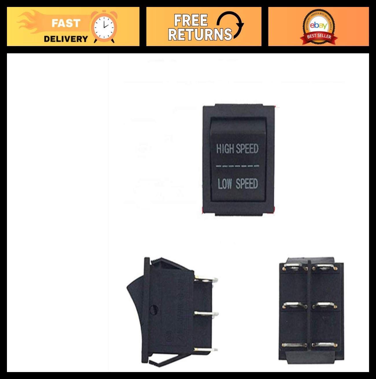 2 Pcs Kids Electric Ride On Car Accessories, High & Low Speed Switch Replacement