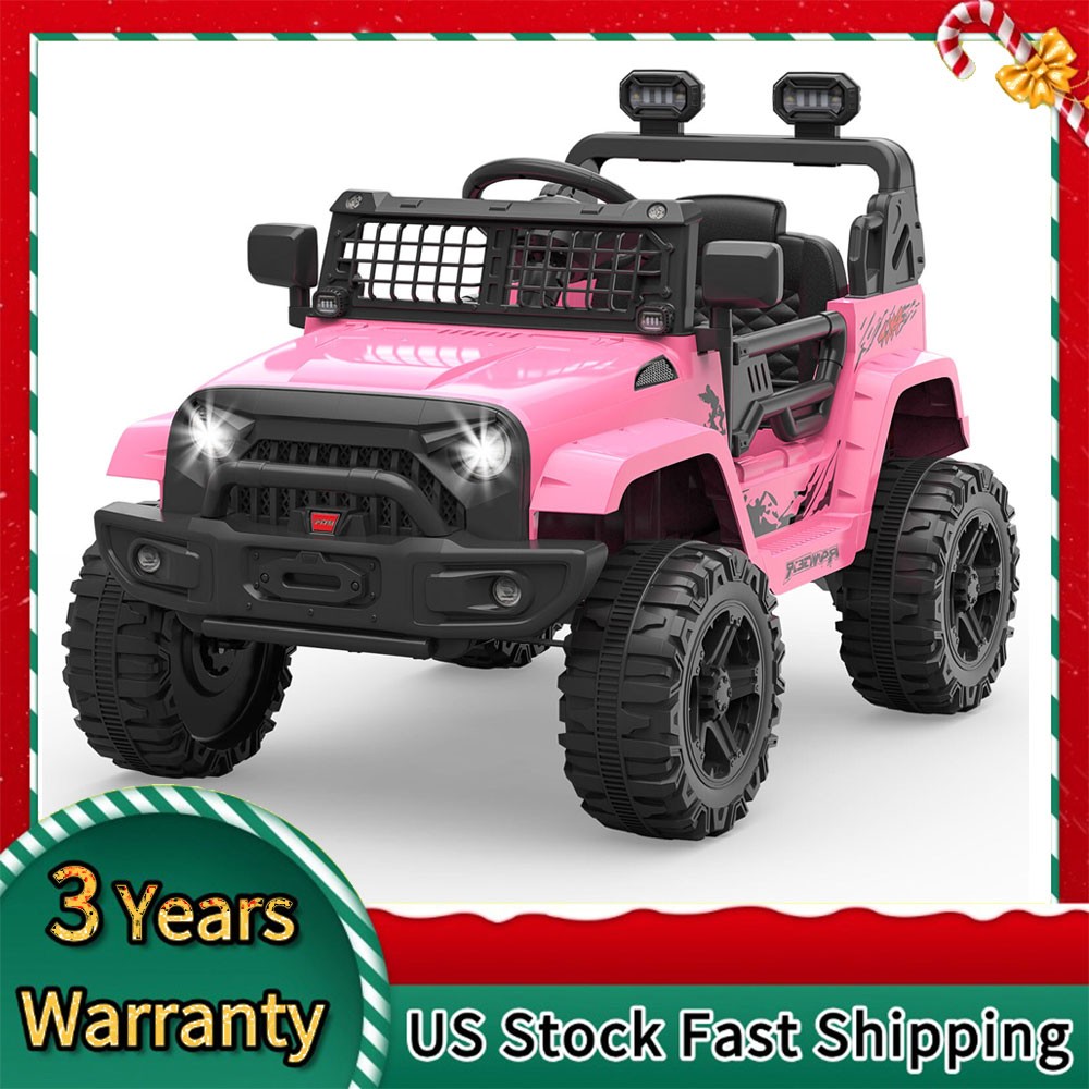 Pink Kids Electric Ride on Car Toys 12V with Remote Control for Kids 3-8