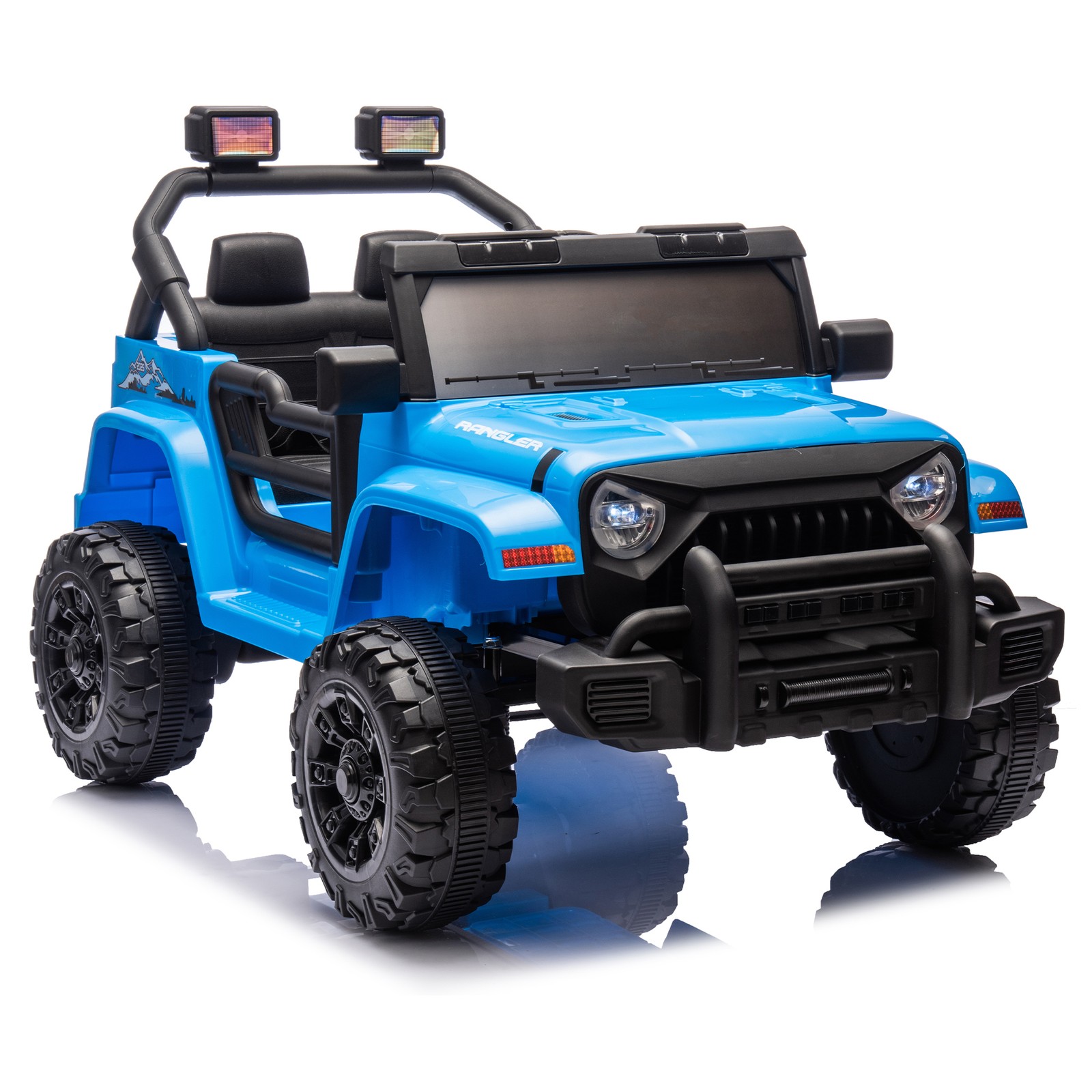 12V Kids Ride On Car Dual Drive 4 wheel With Bluetooth USB for Kids 2-4 Blue