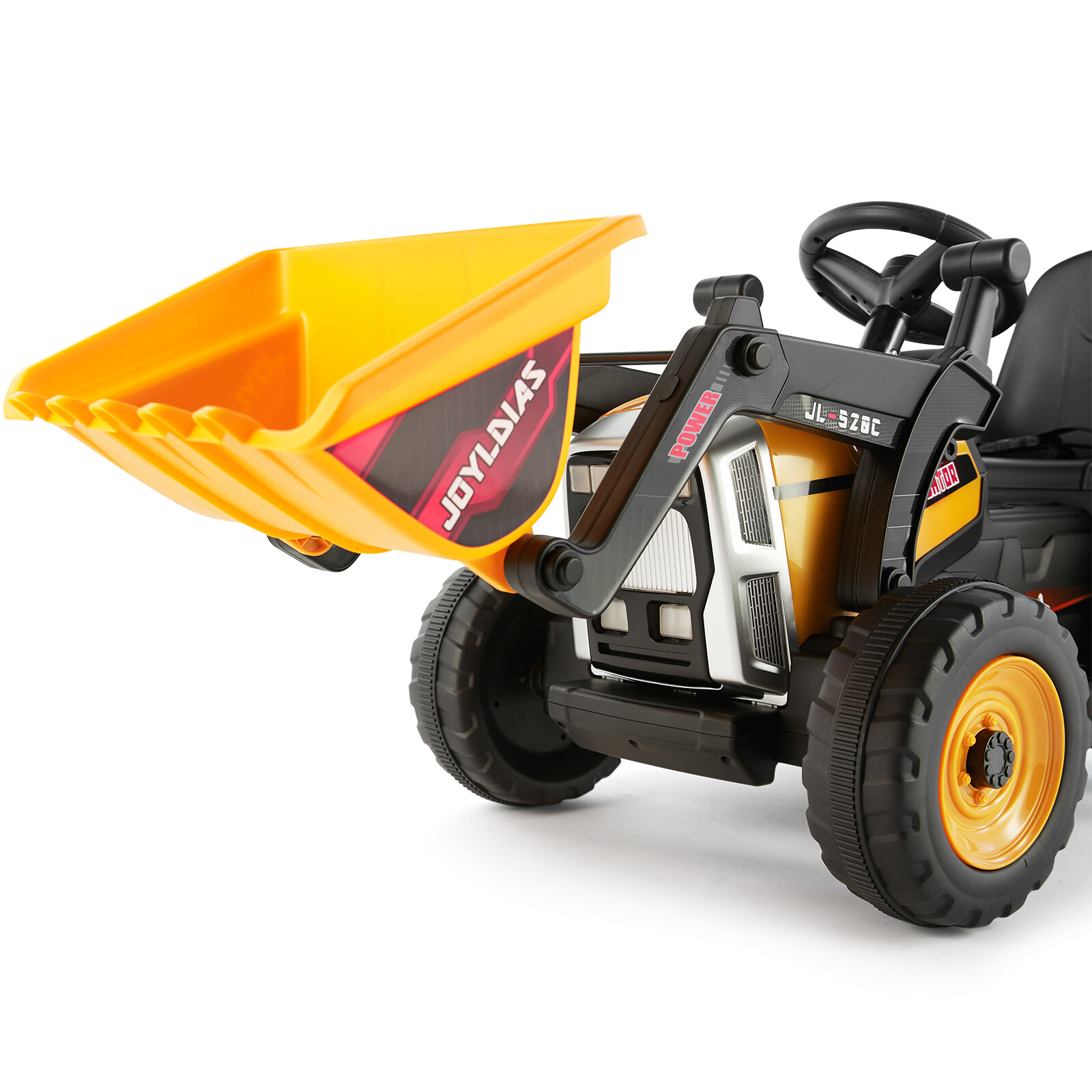 12V Battery Kids Ride On Excavator Digger Car with 3 Speed,Music,Remote Yellow