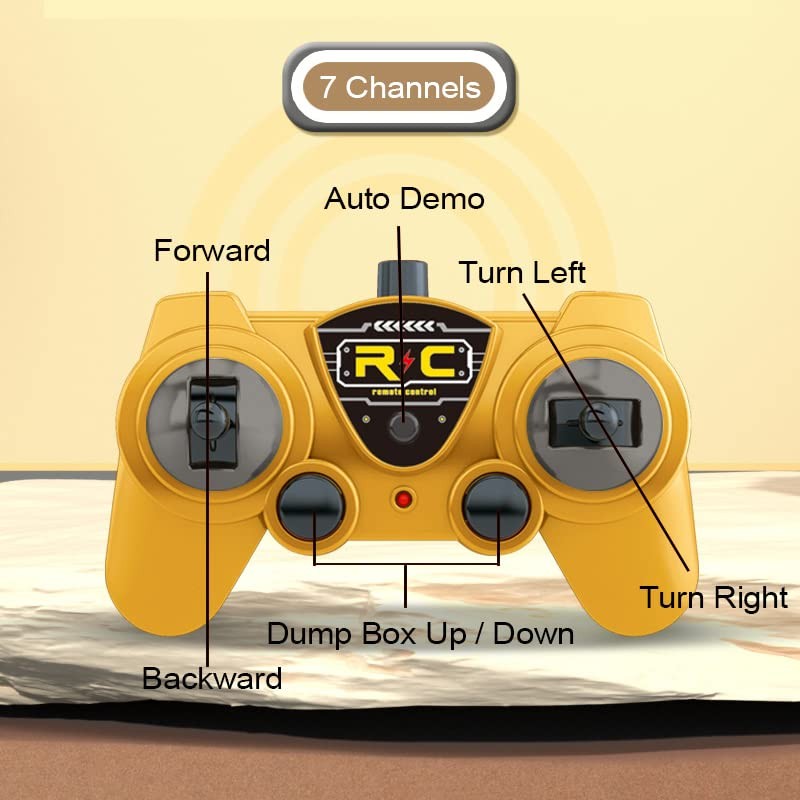 RC Dump Truck Toy for Kids – 6 Channel Remote Control Dump Truck with LED