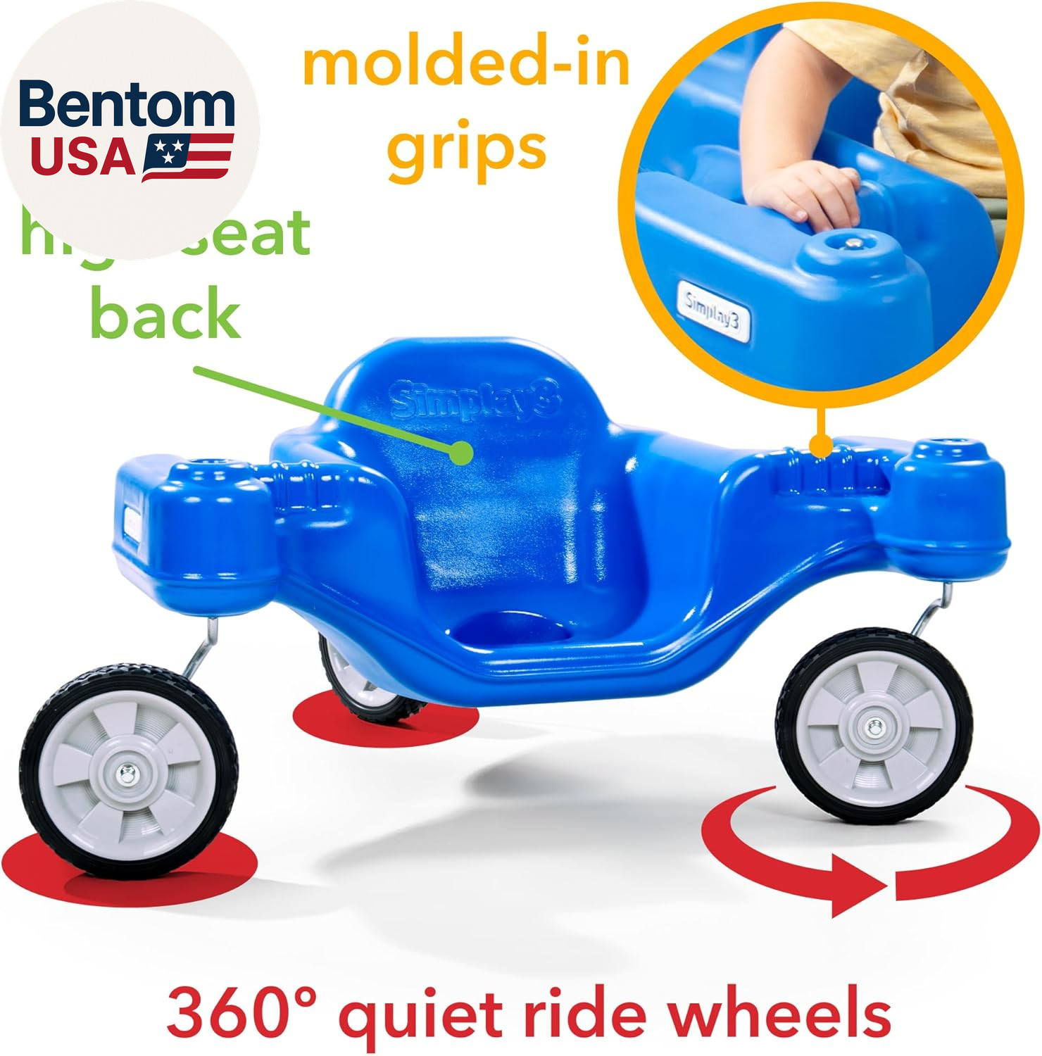 Galaxy Glider Ride-On Toy for Toddlers and Kids Ages 1-1/2 to 5 Years, 360-Degre