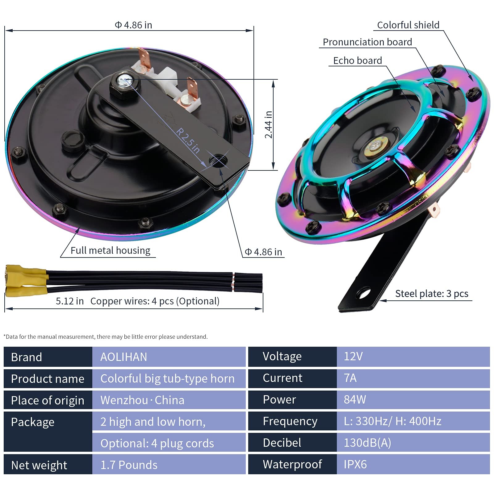 Super Loud Train Horn for Truck Train Boat CarAir Electric Horns12v Waterproo…