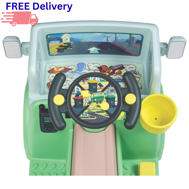 Bluey 6V Garbage Truck Ride-On Kids Electric Vehicle Toy w/ Dump Function