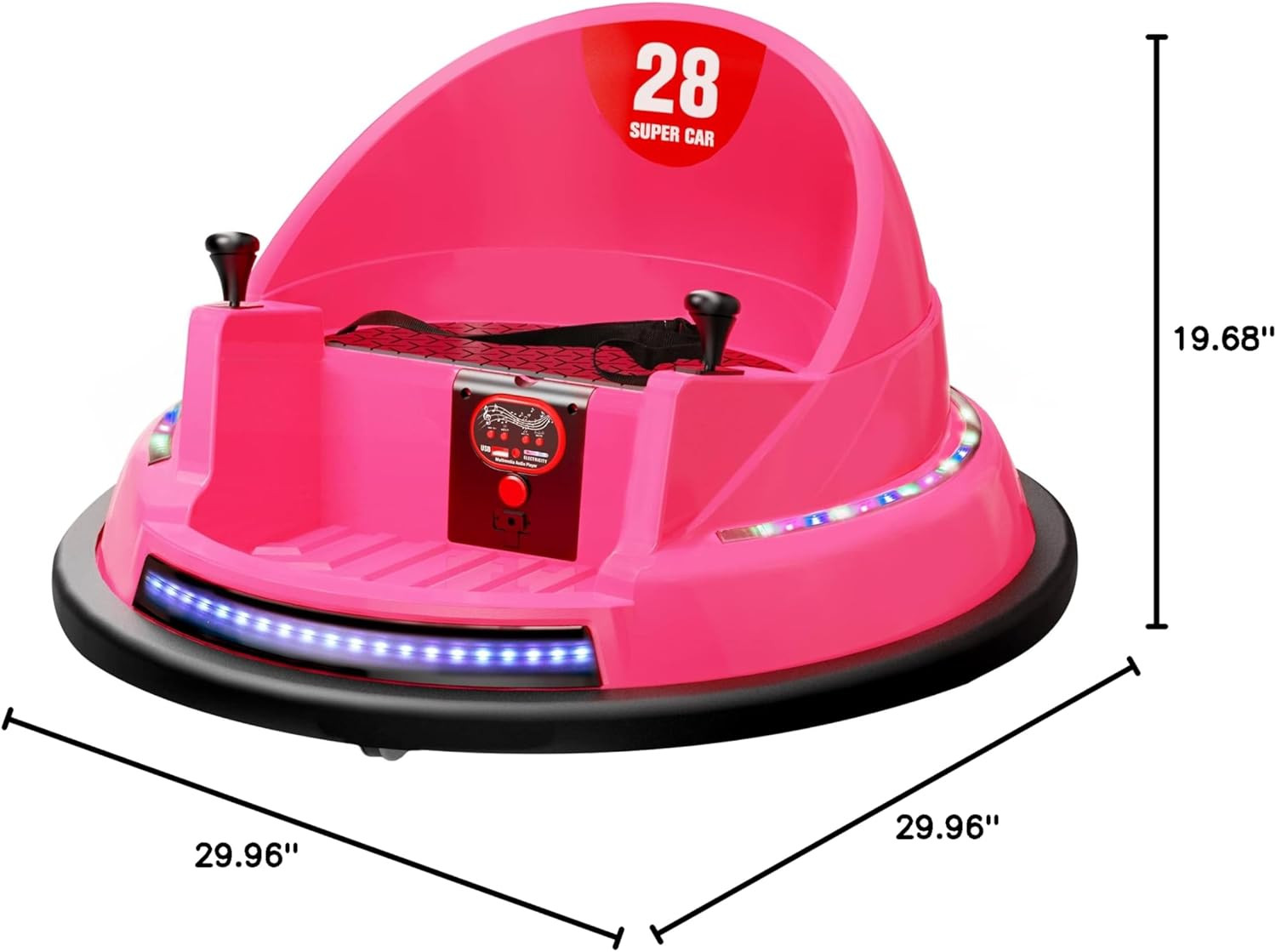 Bumper Car for Toddlers 2-8, 12V Toddler Bumper Car with Remote Control, Safety