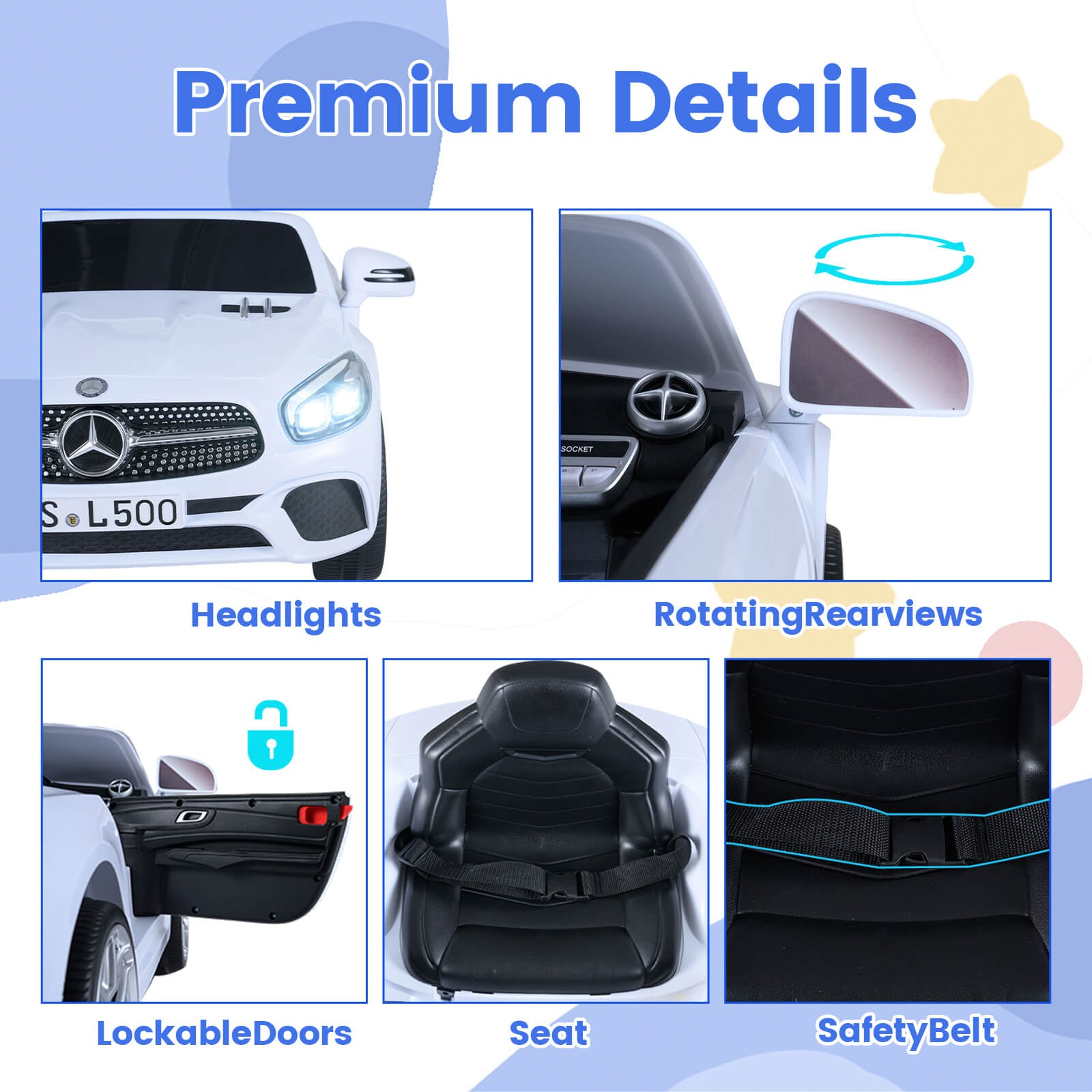 Licensed Mercedes-Benz SL R231 Kids Ride on Car 12V Electric Vehicle w/ Music