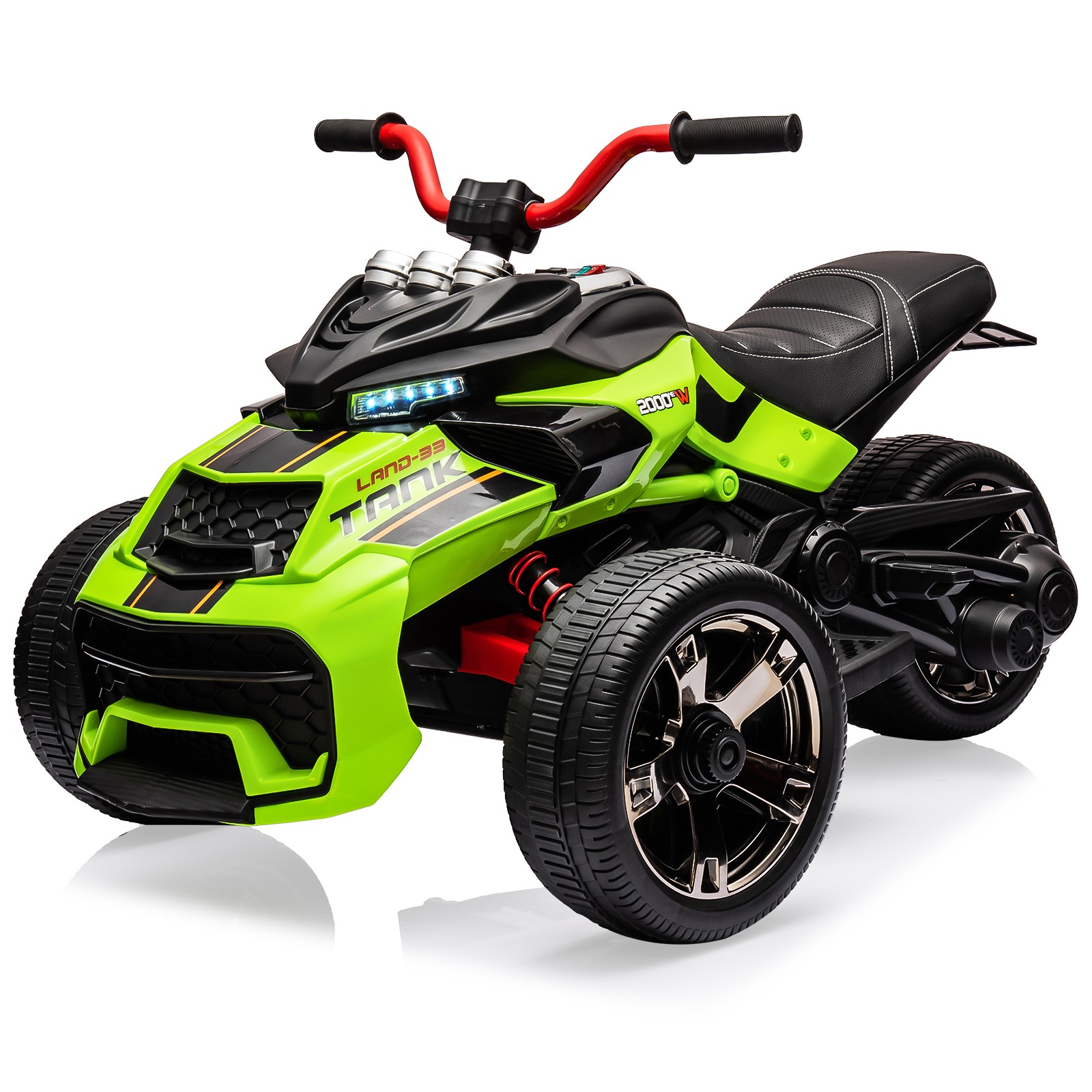 Kid Electric ATV 12V 7Ah Battery 55W Dual-Motor 7mph EVA Tires Outdoor Toy,Green