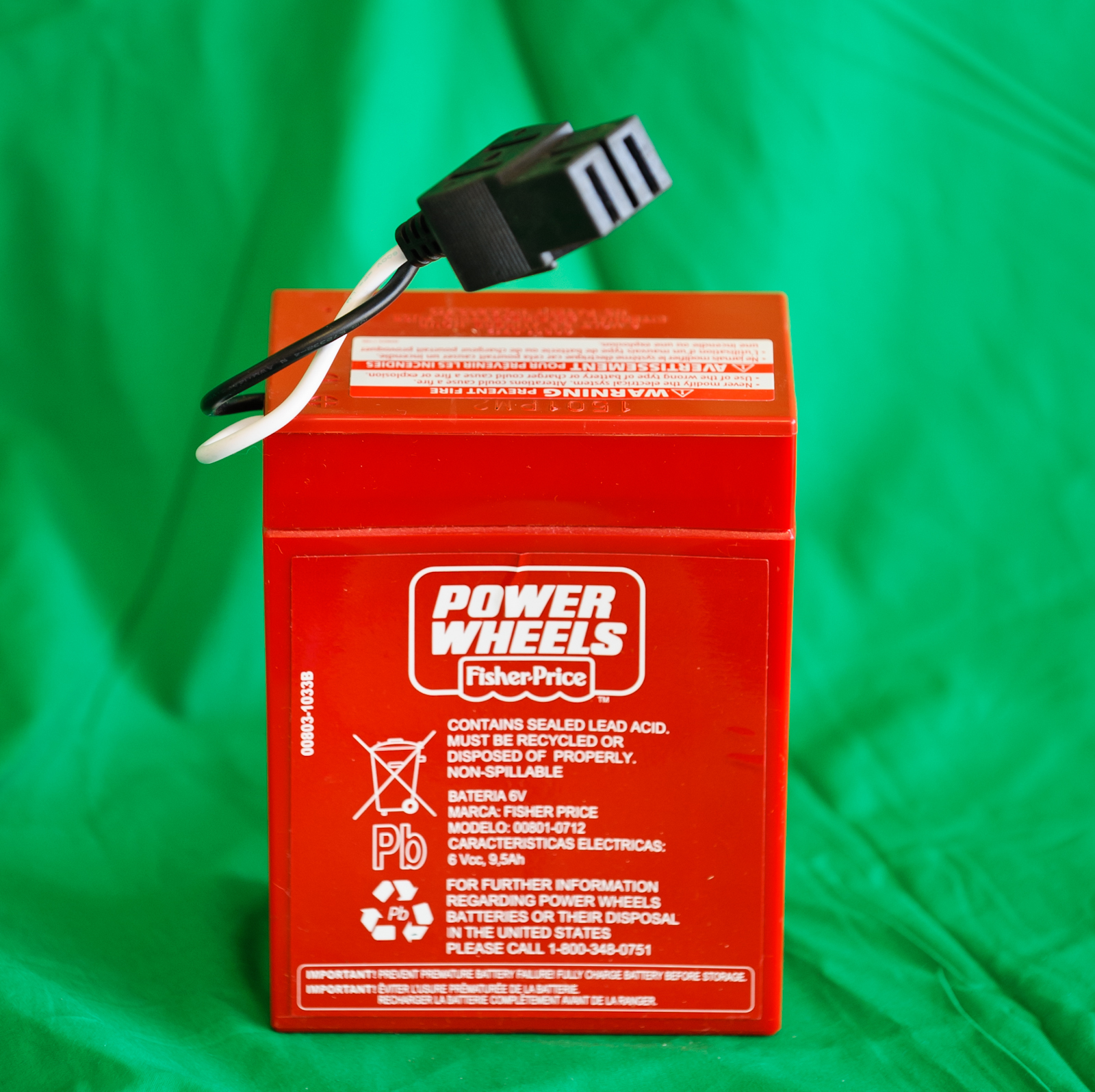 ** NEW ** Power Wheels 6 Volt Red Battery (6V) Geunine OEM 00801-0712