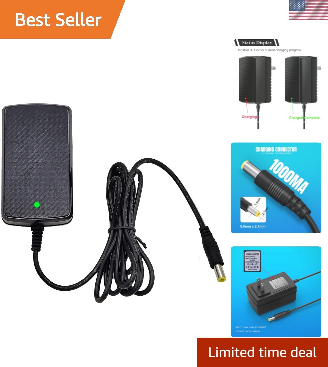 12V Battery Charger for Ride On Toys Car, 12 Volt Kids Battery Class 2 Power …