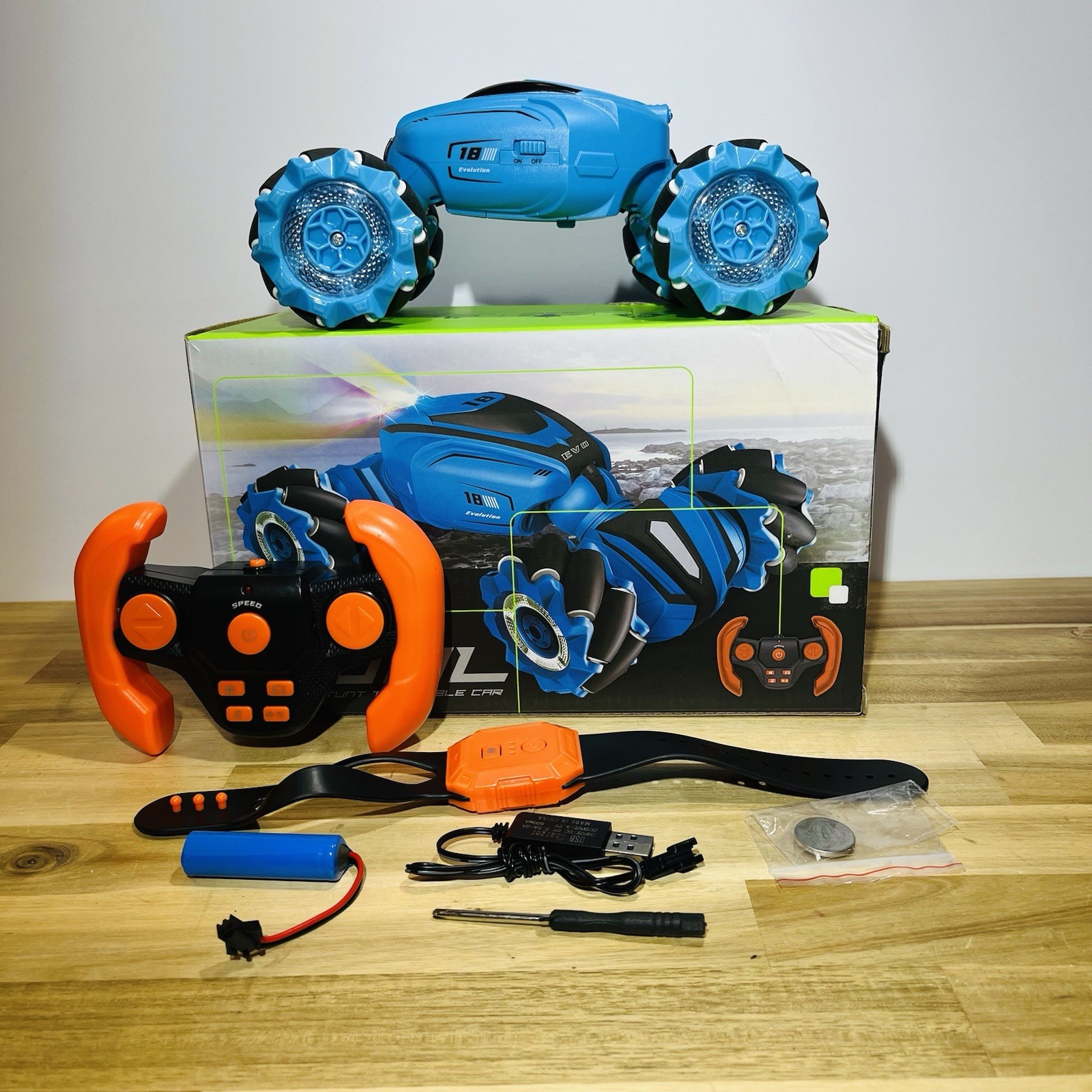 Cool 1:18 Stunt Twistable Car for Kids with Remote Control All Direction Wheels