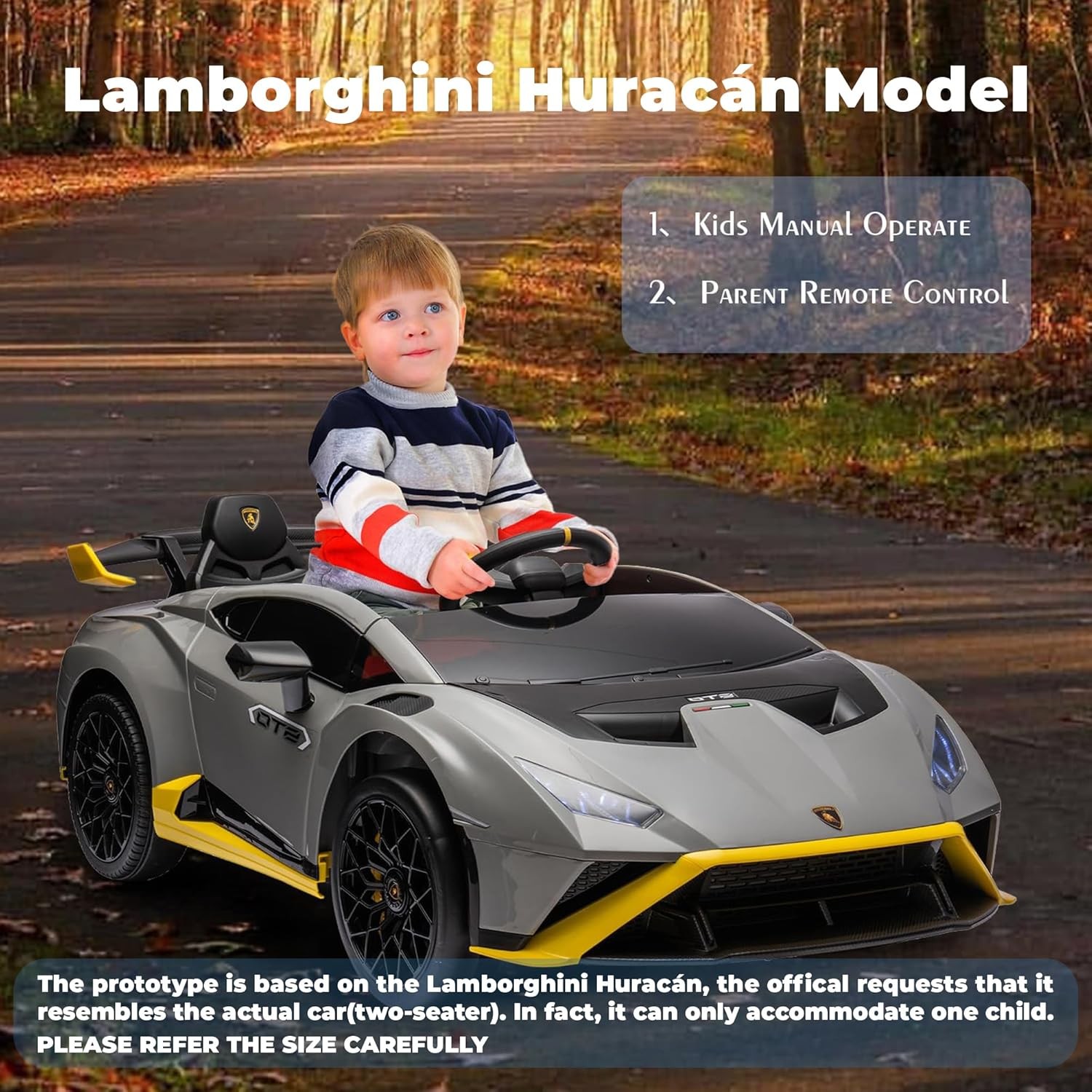 24V Licensed Lamborghini Kids Ride on Car Electric Drift Car W/Remote 360° Spin