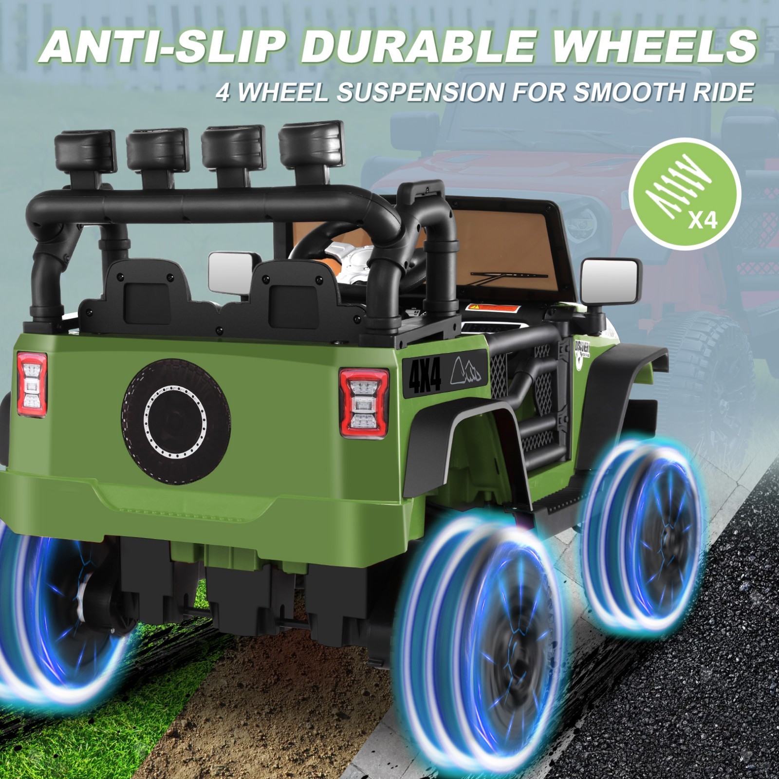 12V/24V Kids Car Power Wheels Ride-on Truck with Parental Remote Control and LED