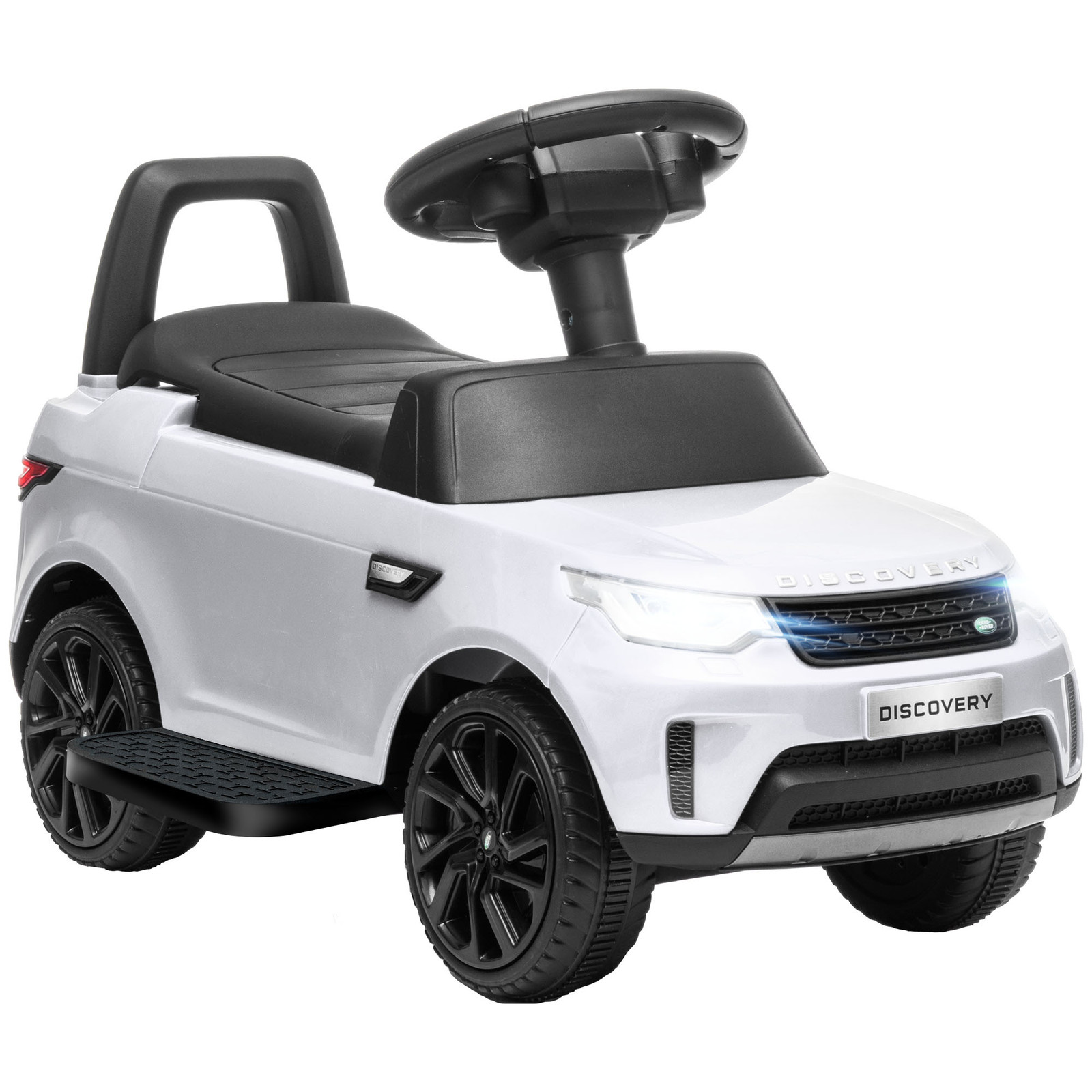 Qaba 2 in 1 Land Rover Licensed 6V Ride On Car, Sliding Car, White