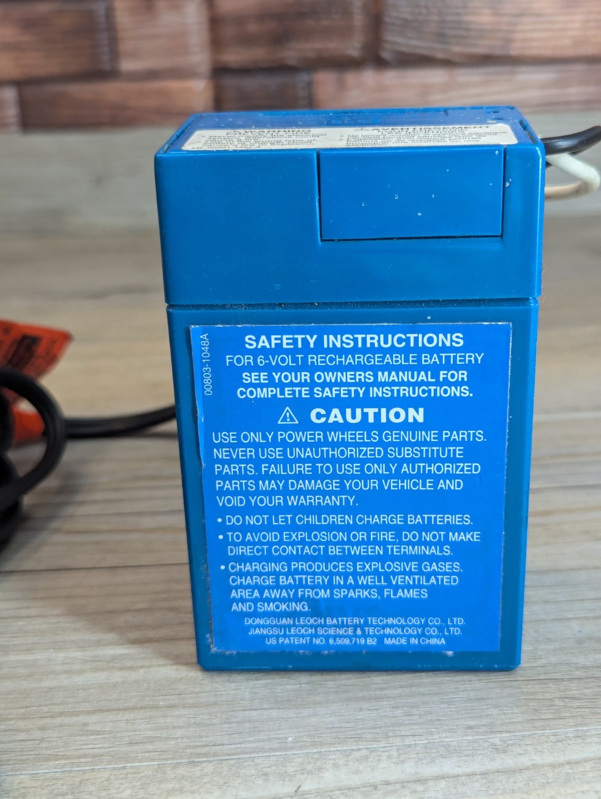 Fisher-Price Power Wheels 6V 4.0 Amp Battery Model 00801-1457 & Power Cord