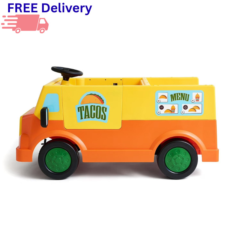 12V Kids Ride On Taco Truck Car w/ Remote Electric Toy Food Truck Vehicle