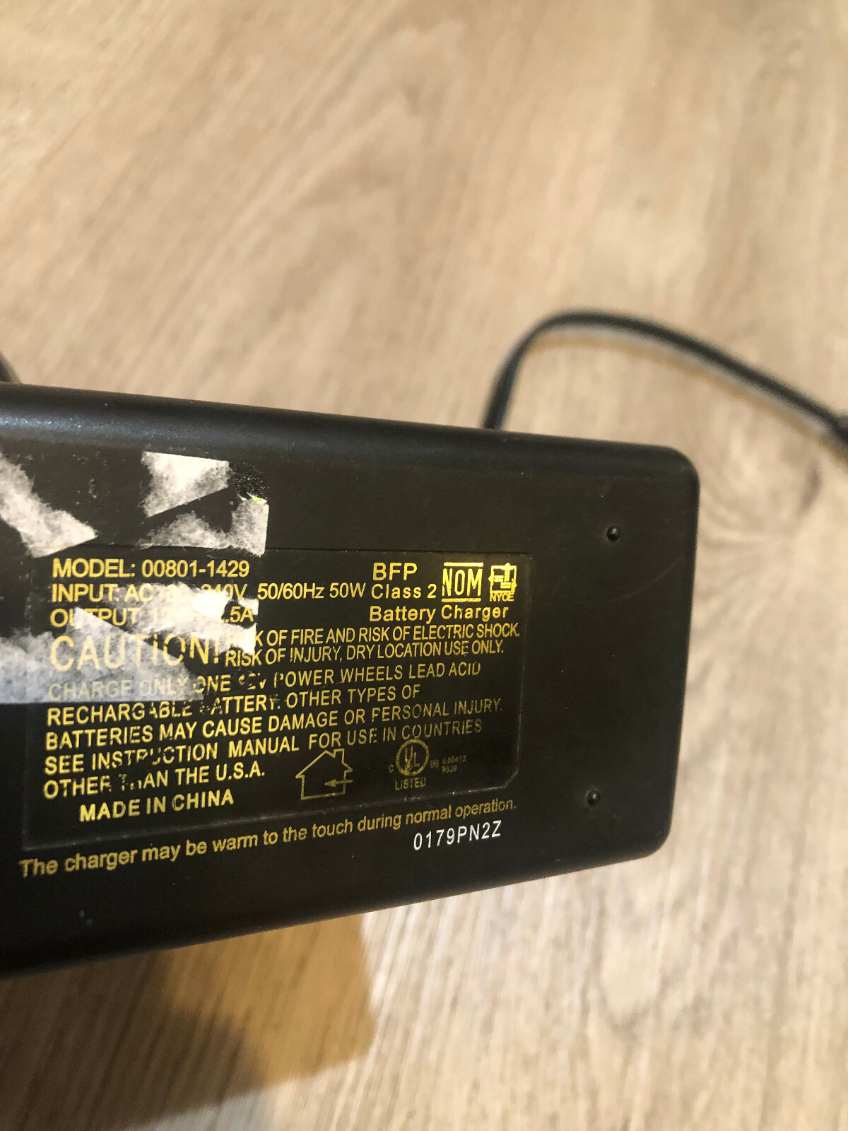 Genuine Fisher Price Power Wheels 12 Volt Quick Charger – Model 00801-1429 P103