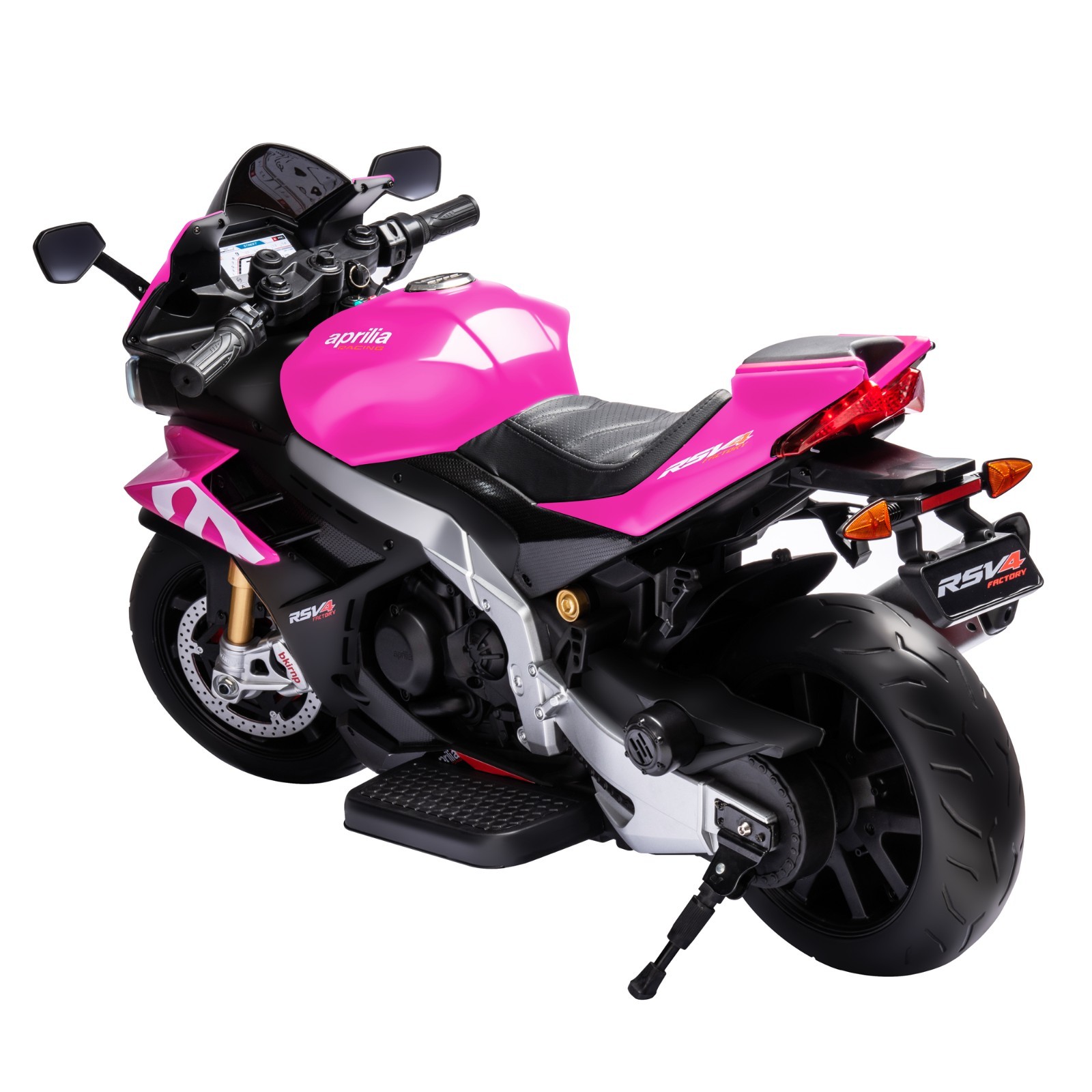 Pink 24V Kids Electric Motorcycle 6mph Girl Ride on Toy with Bluetooth LED MP3
