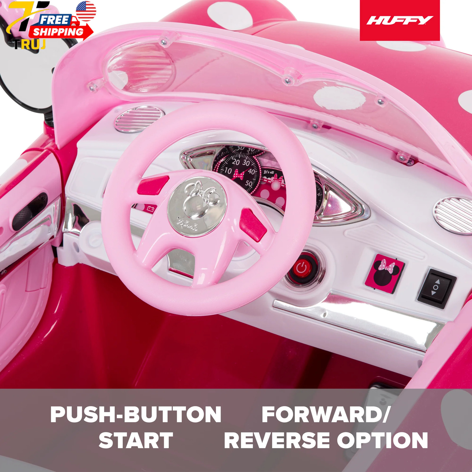 Minnie Mouse Convertible Car 6 Volts Electric Ride-on For Children Ages 3+ Years