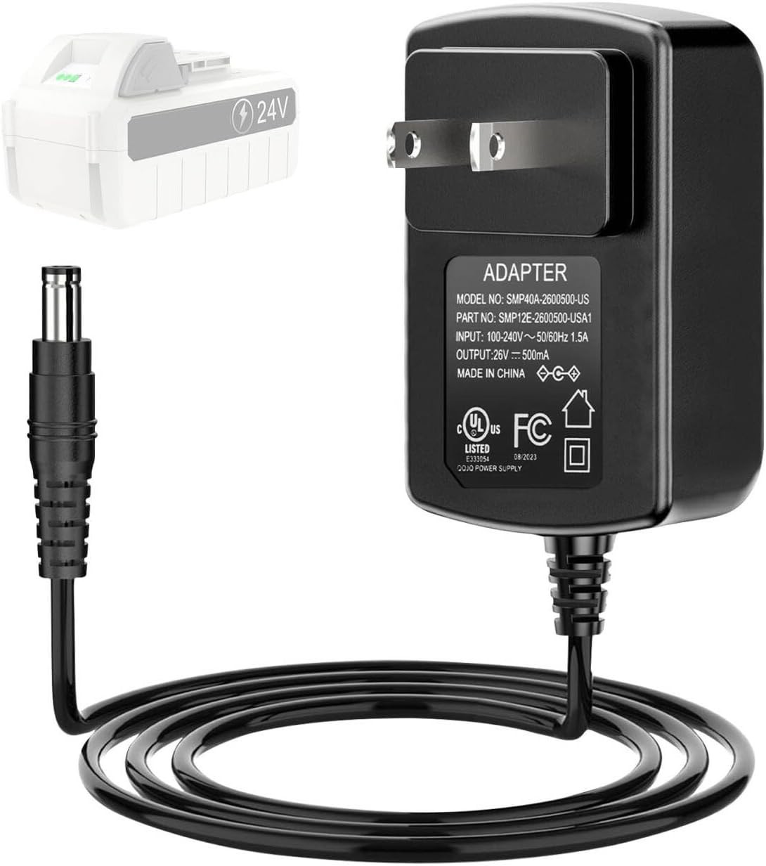 24V iON+ Fast Charger for Snow Joe & Sun Joe 24V Batteries, Black