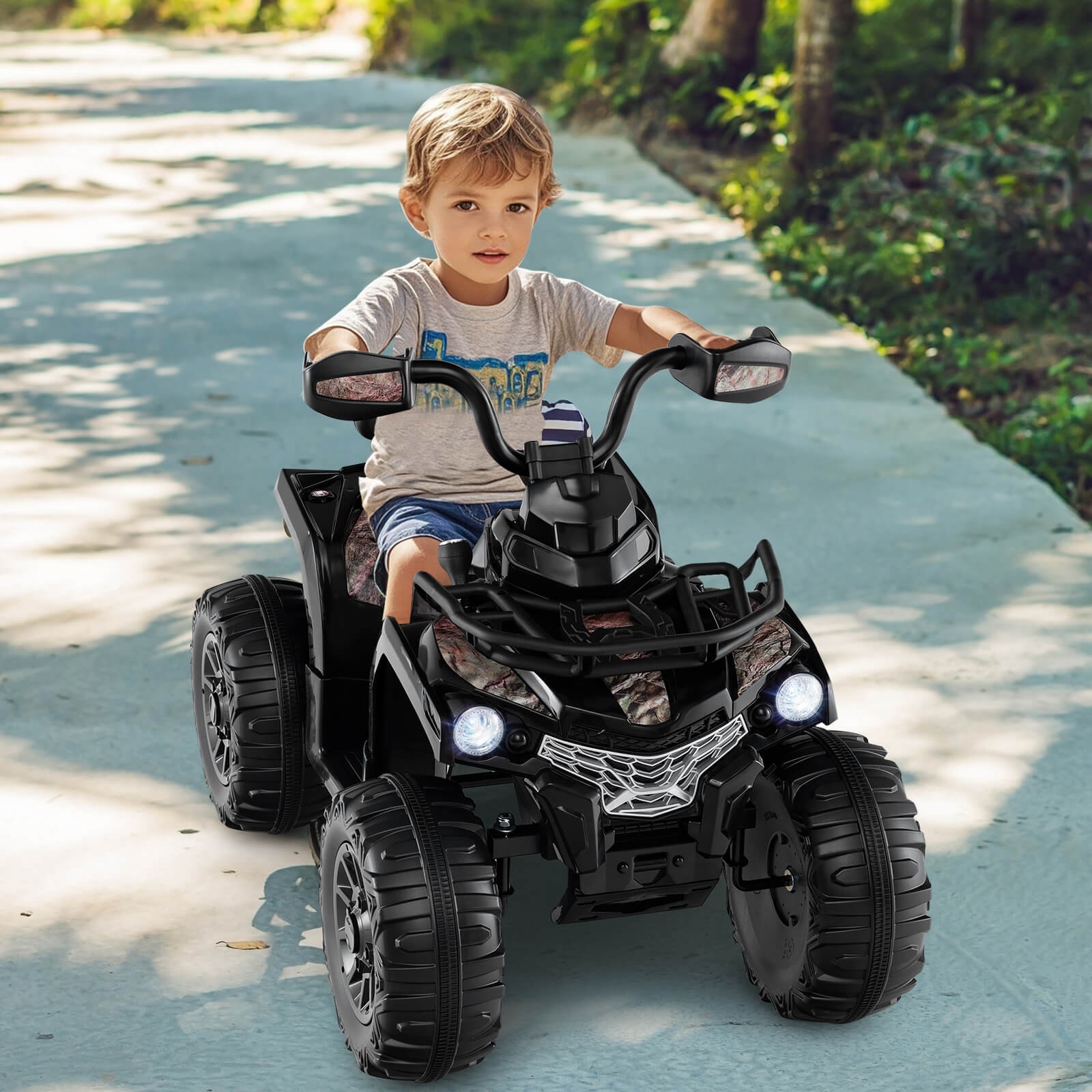 12V Kids Ride ATV Electric 4-Wheeler Quad w/ Music & Headlights