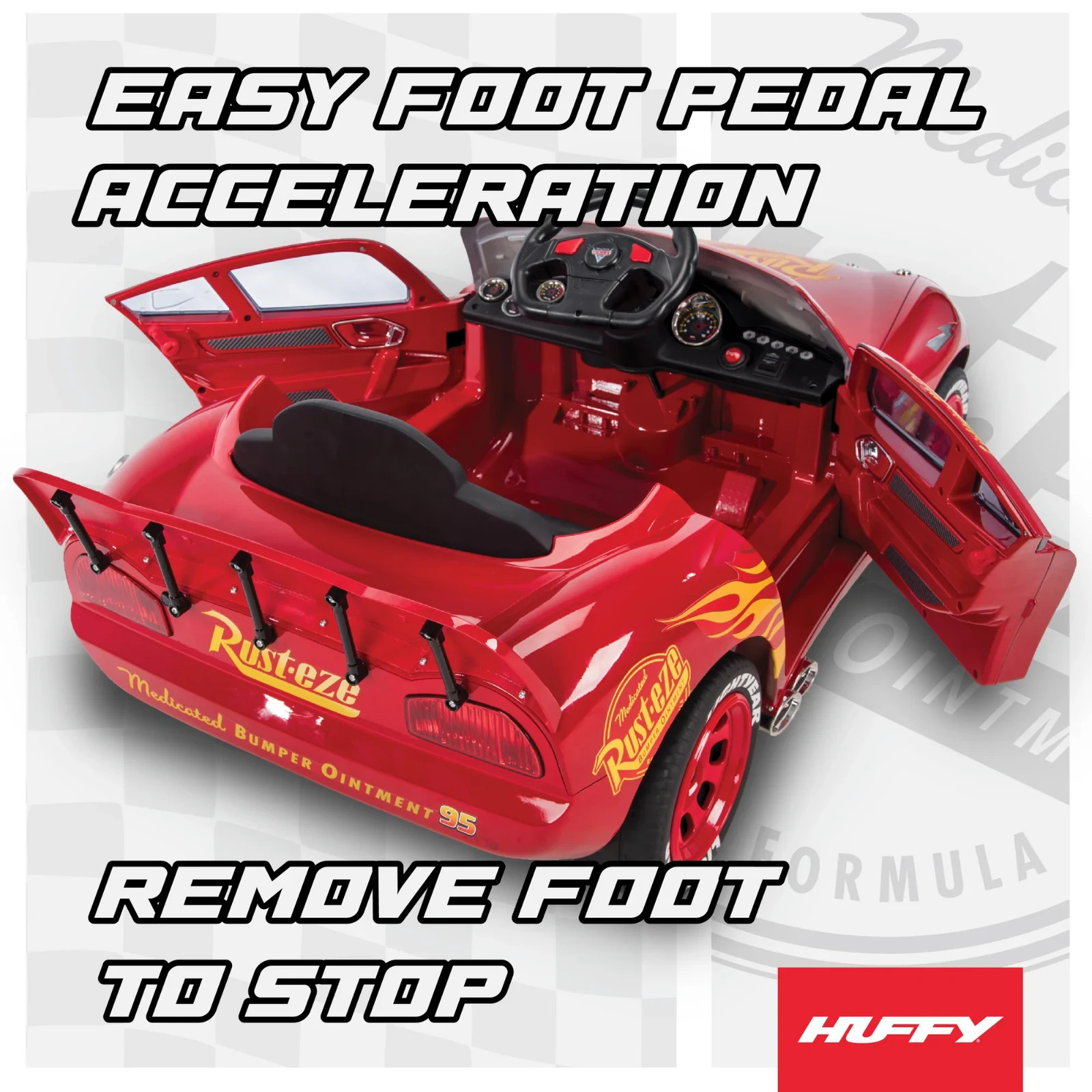 Huffy 6V Disney Pixar Lightning McQueen Ride-On Toy Kids Ages 3-7 Red