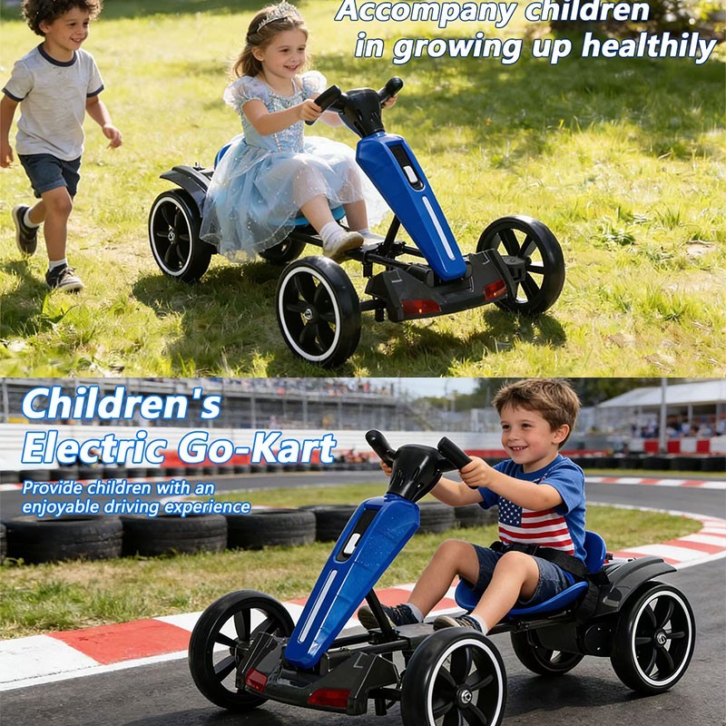12V electric Kids Pedal Go Kart, Folder Go Kart, Outdoor Ride on Toy For Age 3-8