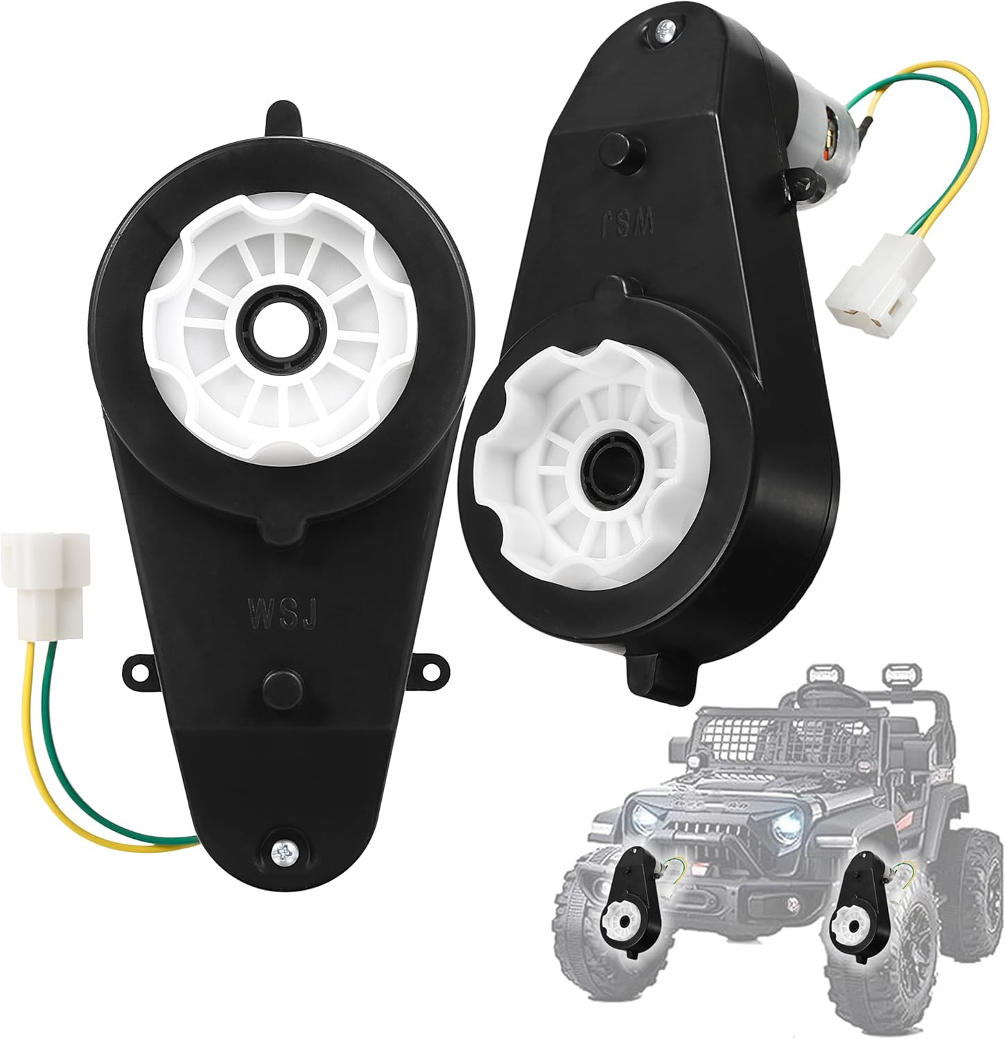 2Pcs 24V 40000RPM Kids Ride on Car Gearbox Motor Power Wheels Motor Gearbox Upgr