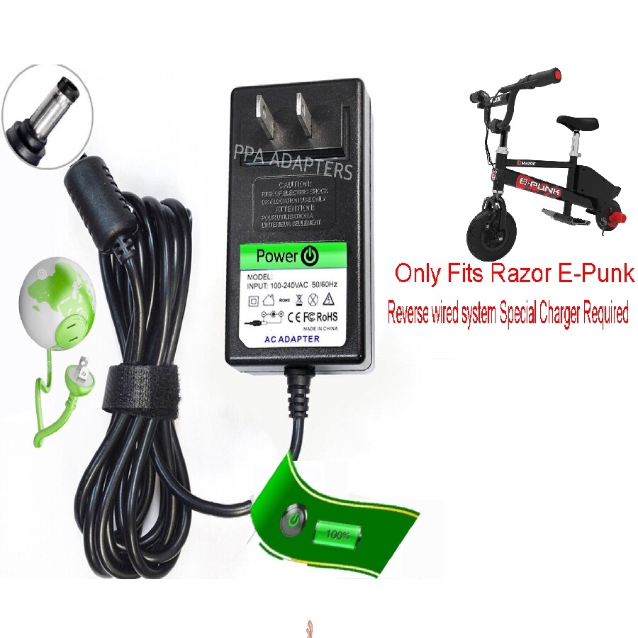 12V Circle Charger for Razor E-Punk Scooter Electric Bike Has Auto Shut Off