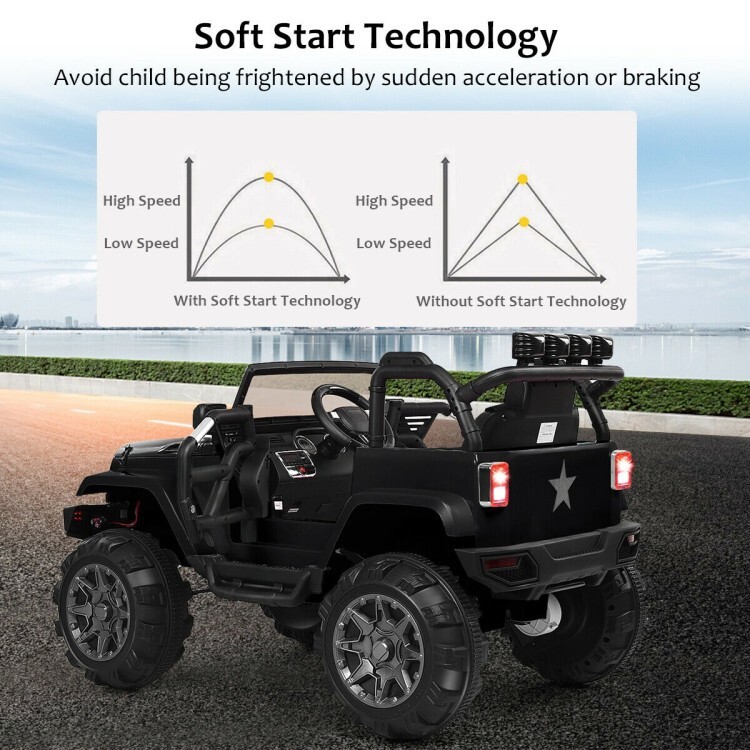 12V Battery Electric Kids Ride On Truck With Portable Handle & Remote Control