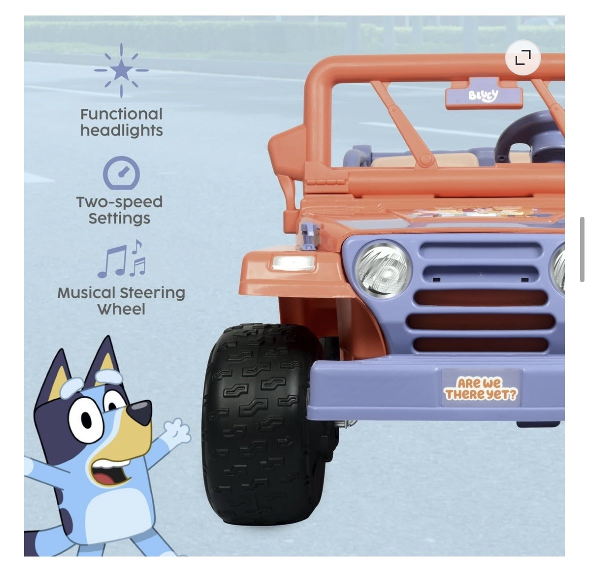 NEW Bluey 12V 4-Wheeler Ride-On, 12 Volt Battery Powered Car for Kids w/ Sounds