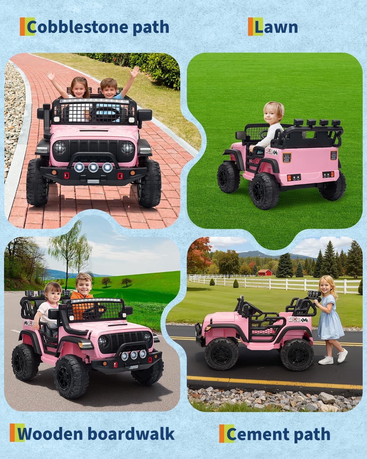 24V Kids Ride On Truck 2-Seater, Remote Control, 200W Motors, LED, Music, USB
