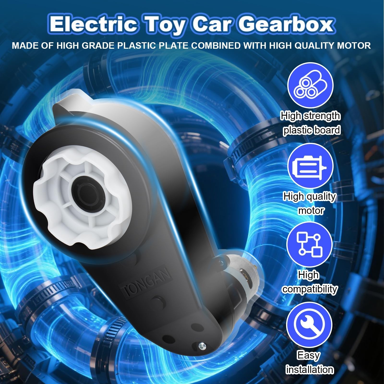 2Pcs 12V High-Speed RS550 Motor Gearbox for Ride-On Toys, Jeep Upgrade Parts