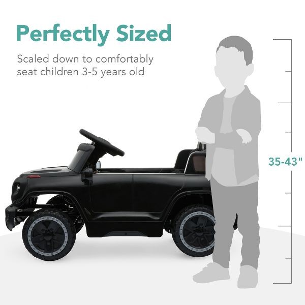 6V Kids Ride On Car Truck w/ Parent Control, 3 Speeds, LED Headlights, MP3- BLK