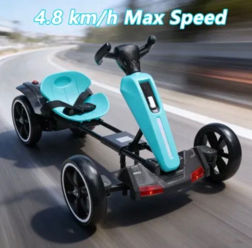 12V Electric Kids Pedal Go Kart,Folder Go Kart,Outdoor Ride On Toy With Adjustab