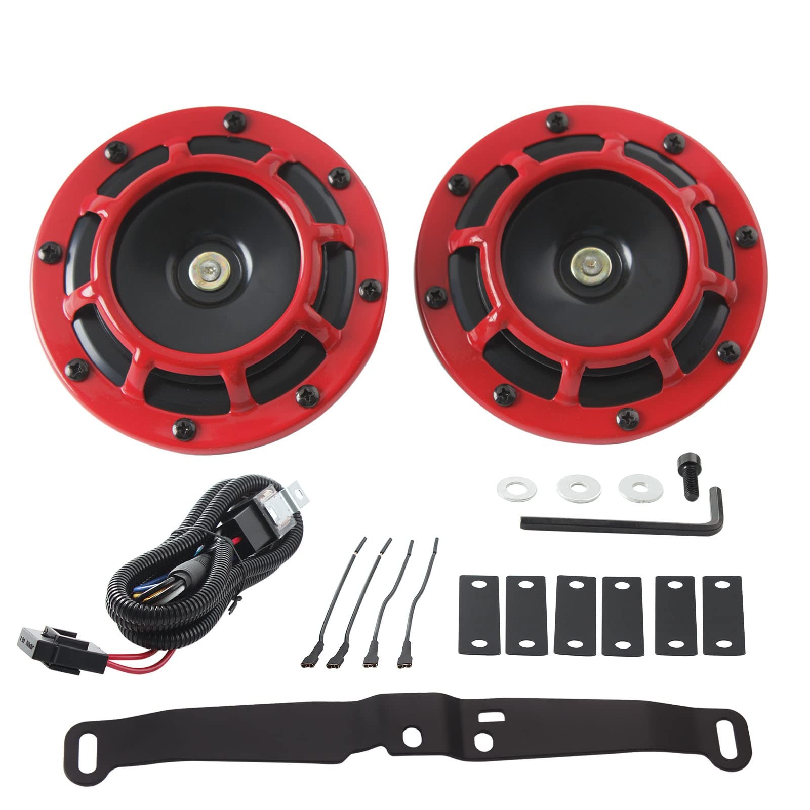 Waterproof Car Horn Loud Super tone High Tone/Low Tone Metal Twin Horns Kit w…