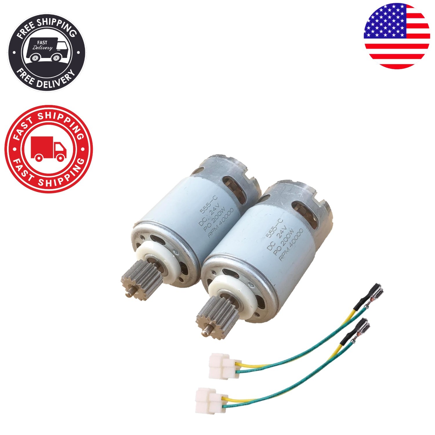 Lightweight Electric Motor for Kids’ Ride-On Toys – 200W High-Speed 15T Pinion