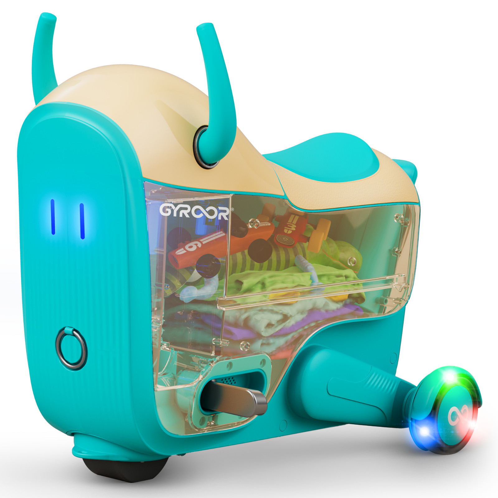 Gyroor GNU Electric Ride-On Toy Car for Kids LED Wheels 3 Speeds 14L Storage