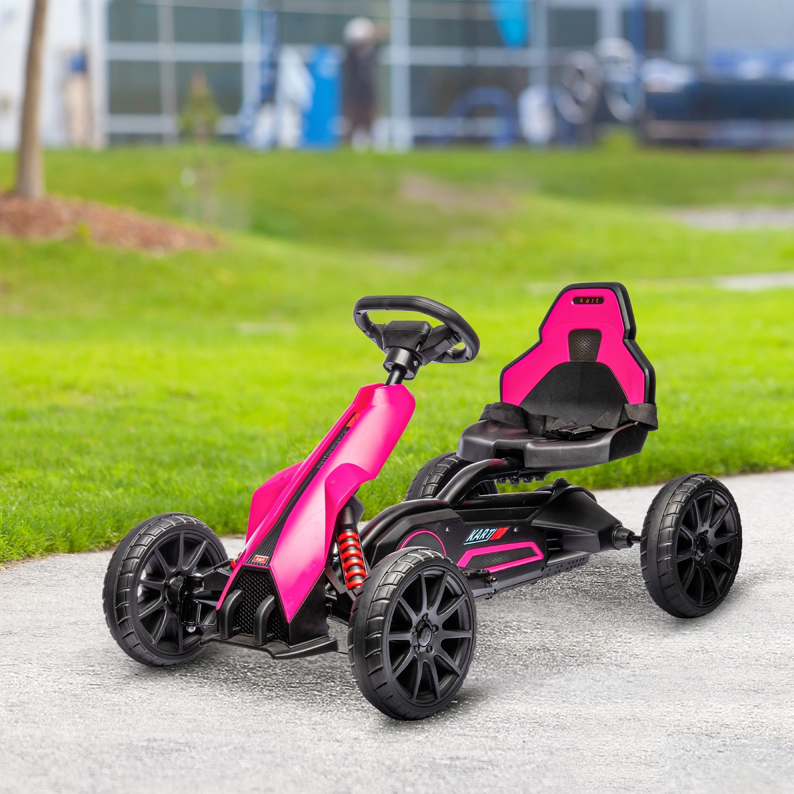 12V Electric Go Kart for Kids w/ Adjustable Speed, Pink