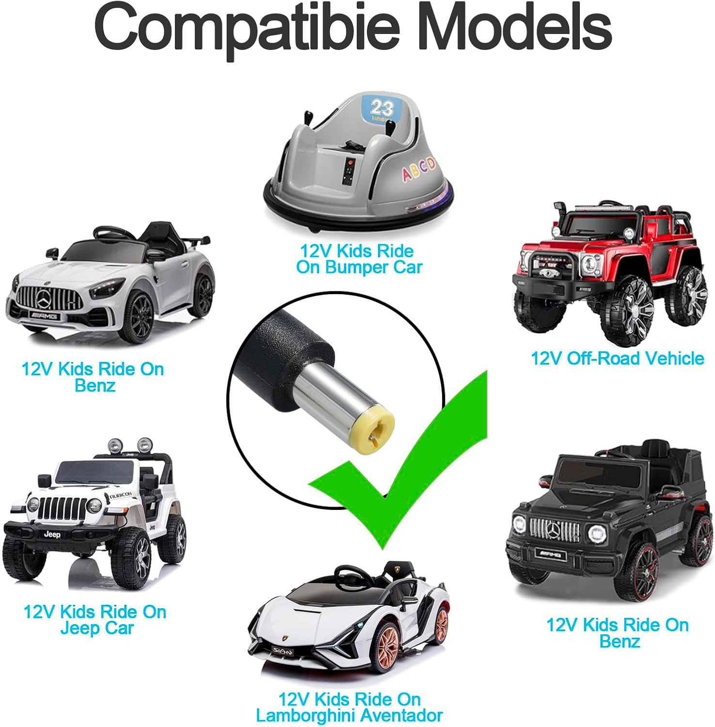 12V Kids Charger for Ride on Toys Car 12V Ride-On Toys SUV Car Battery Charge