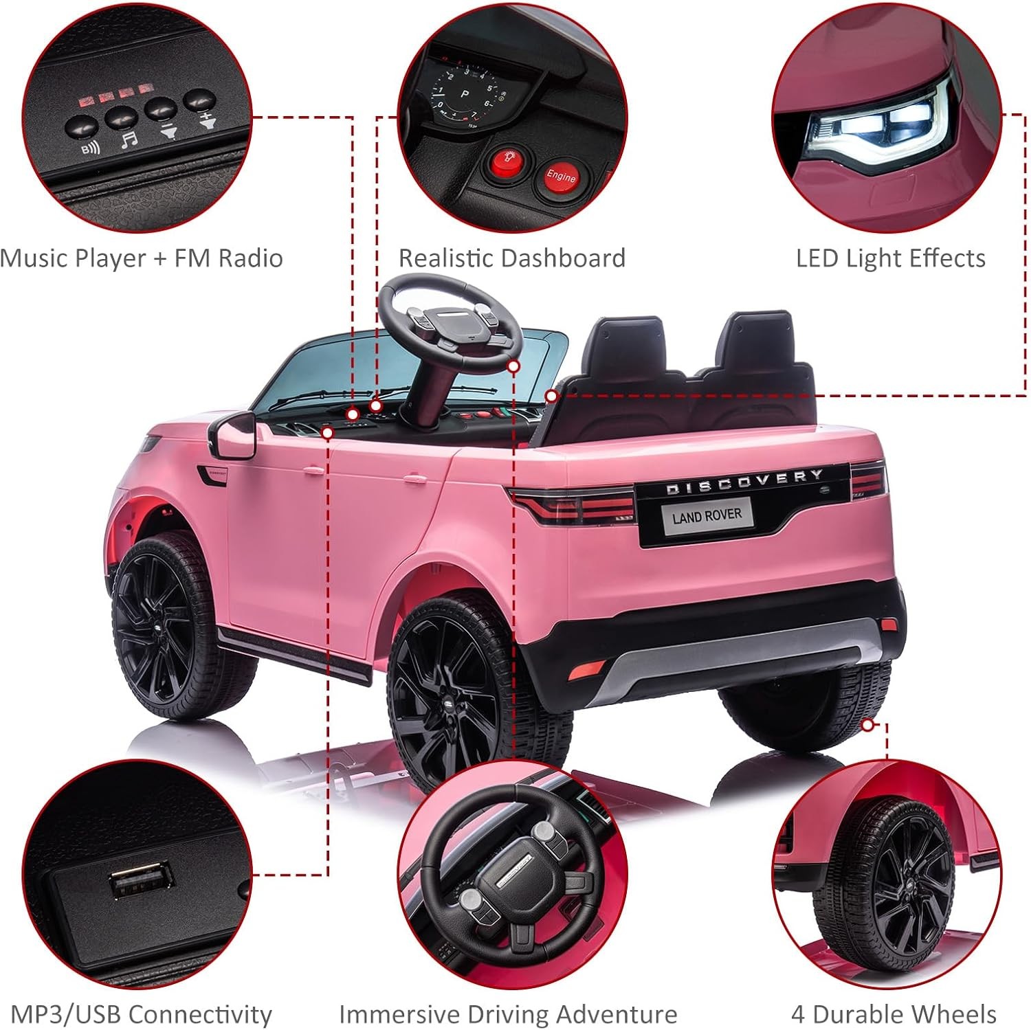12V Land Rover Licensed Electric Car for Kids Parental Remote Fun Outdoor Toy