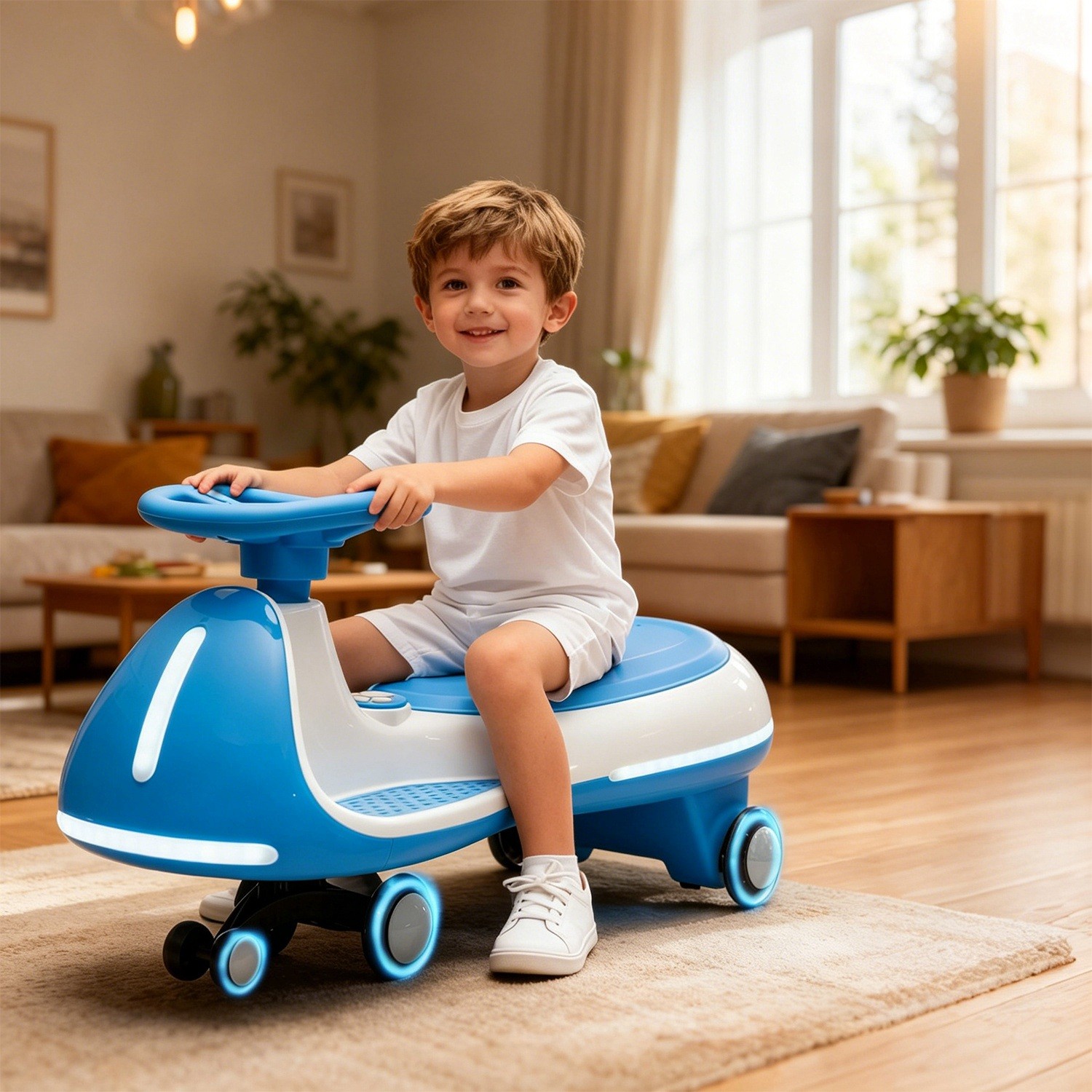 Kids Electric Twist Car Wiggle Ride Wireless Music Car for Age 3-8 Kid Car Toys