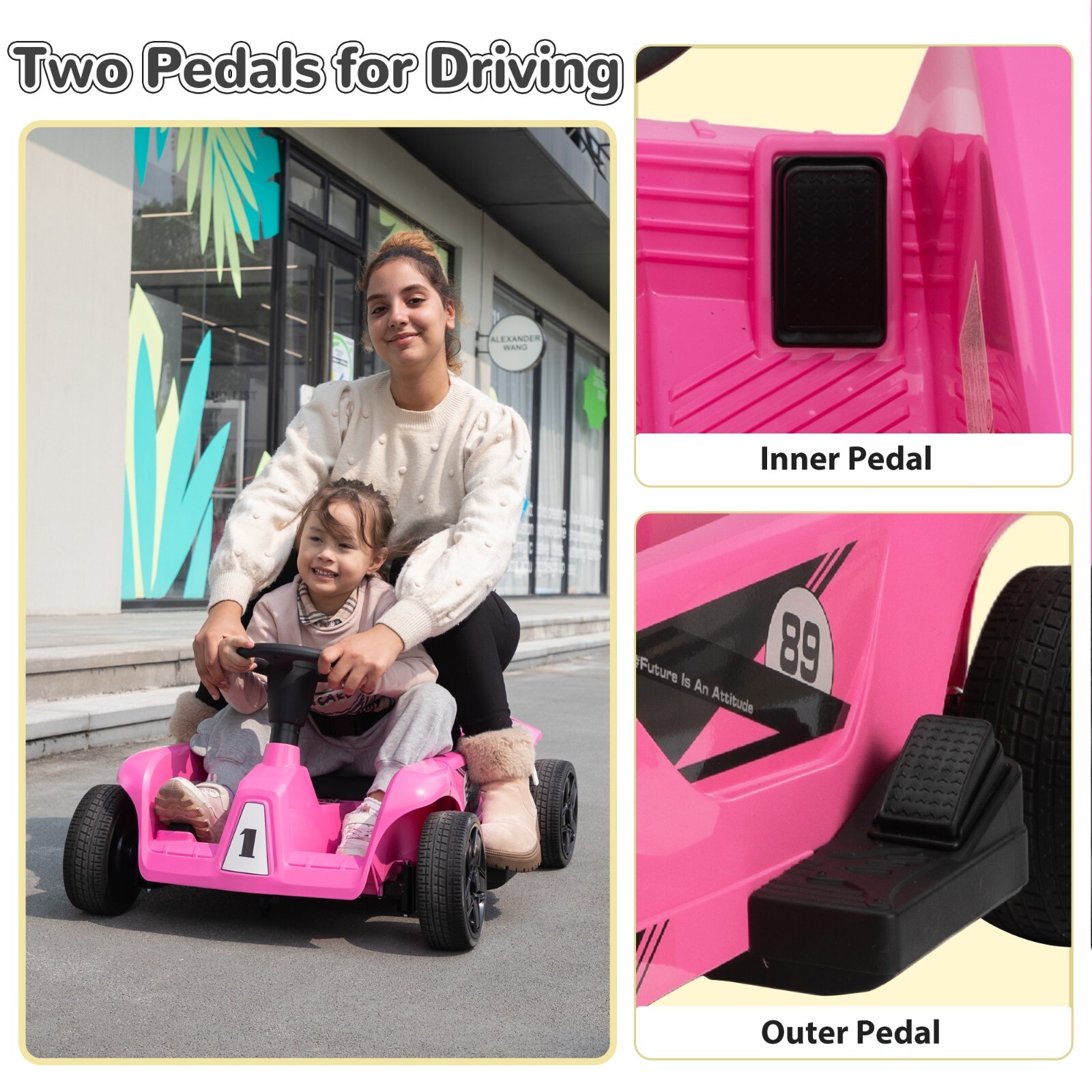 TOBBI 24V 2 Seater Electric Ride on Toys with Remote Control for Kids 3-8 Years