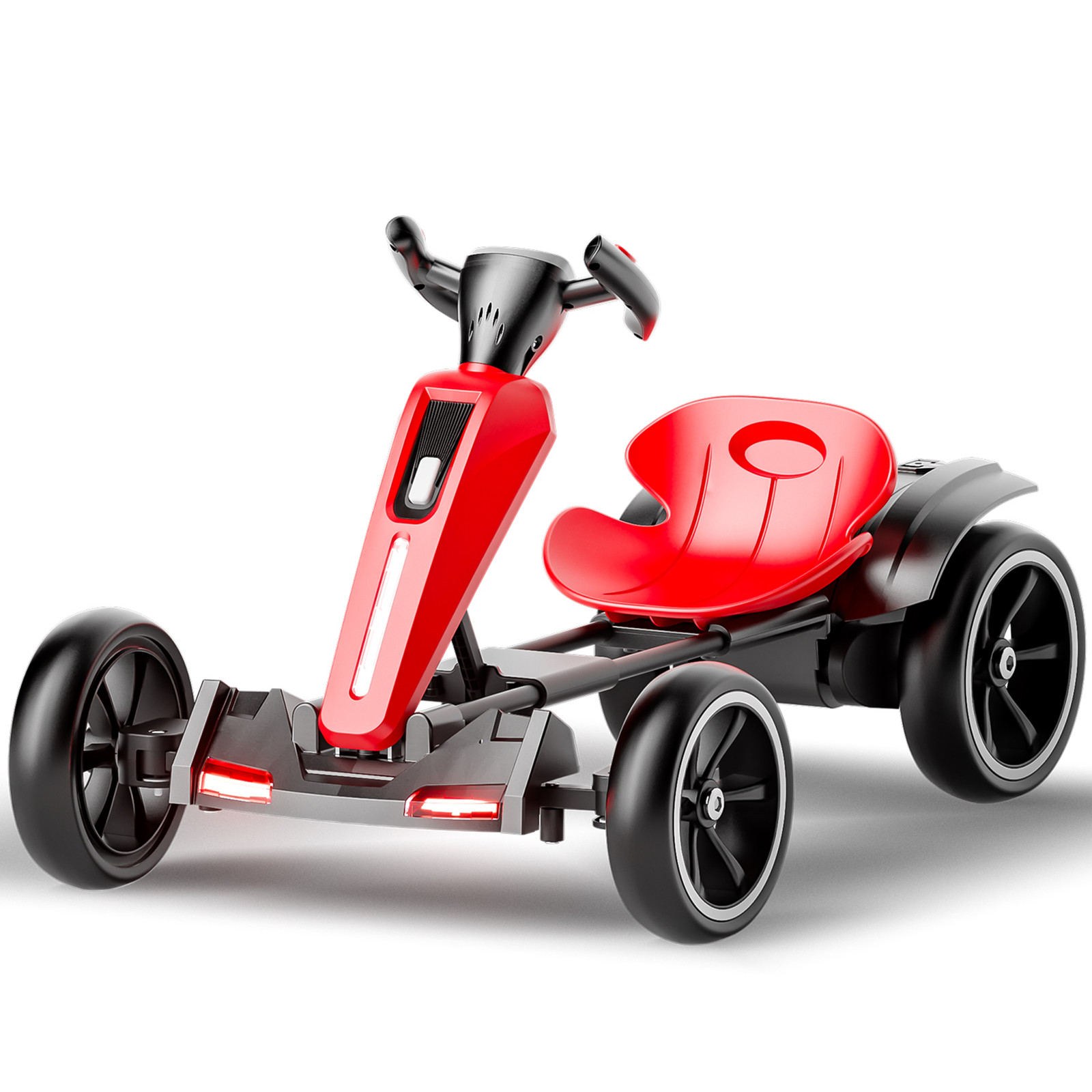 12V Electric Kids Foldable Go Kart Ride On Toy Adjustable Seat EVA Wheels Age3-6