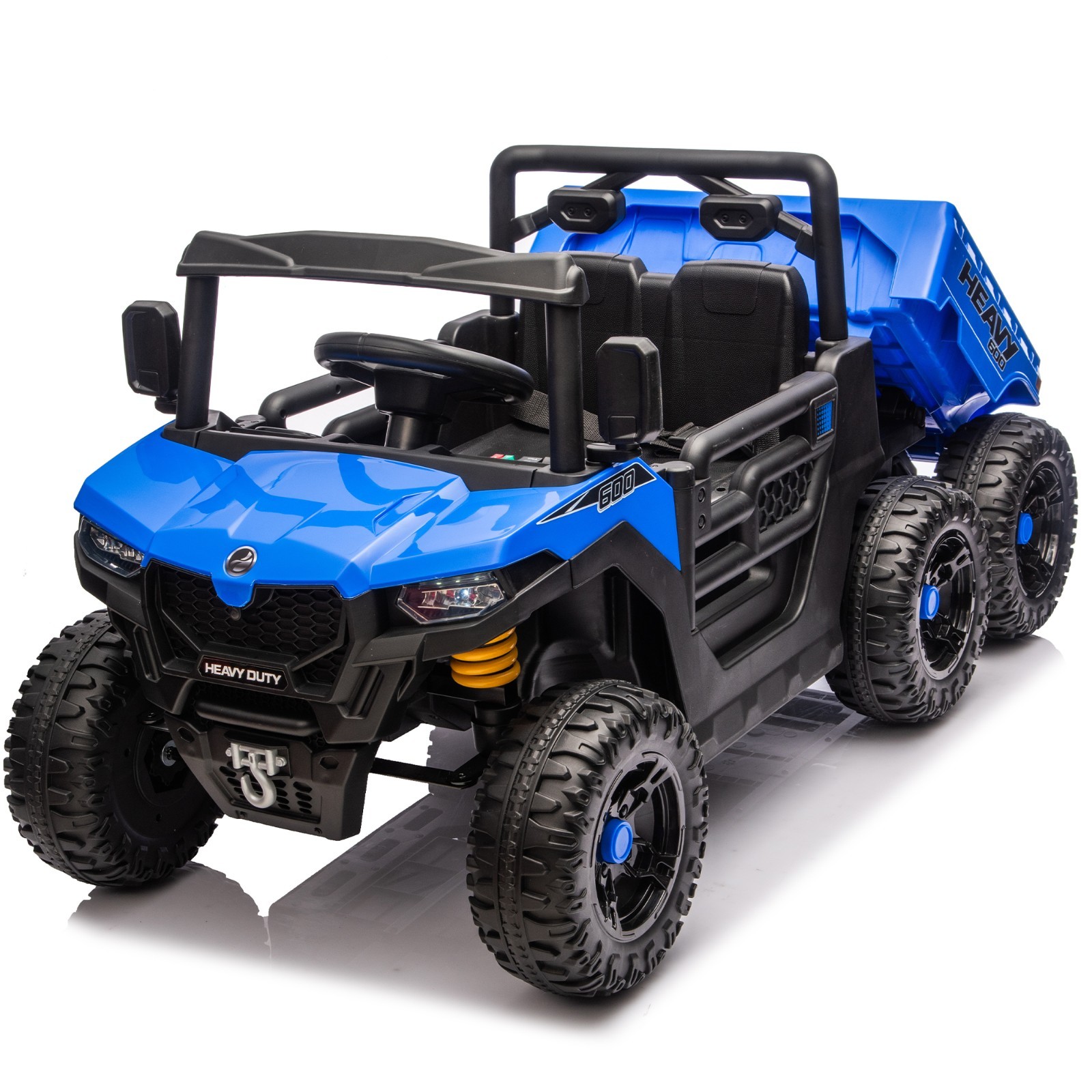 24V Kids ELectric Car Dump Truck Ride on Toys w/Remote,LED,400W Motor, Blue