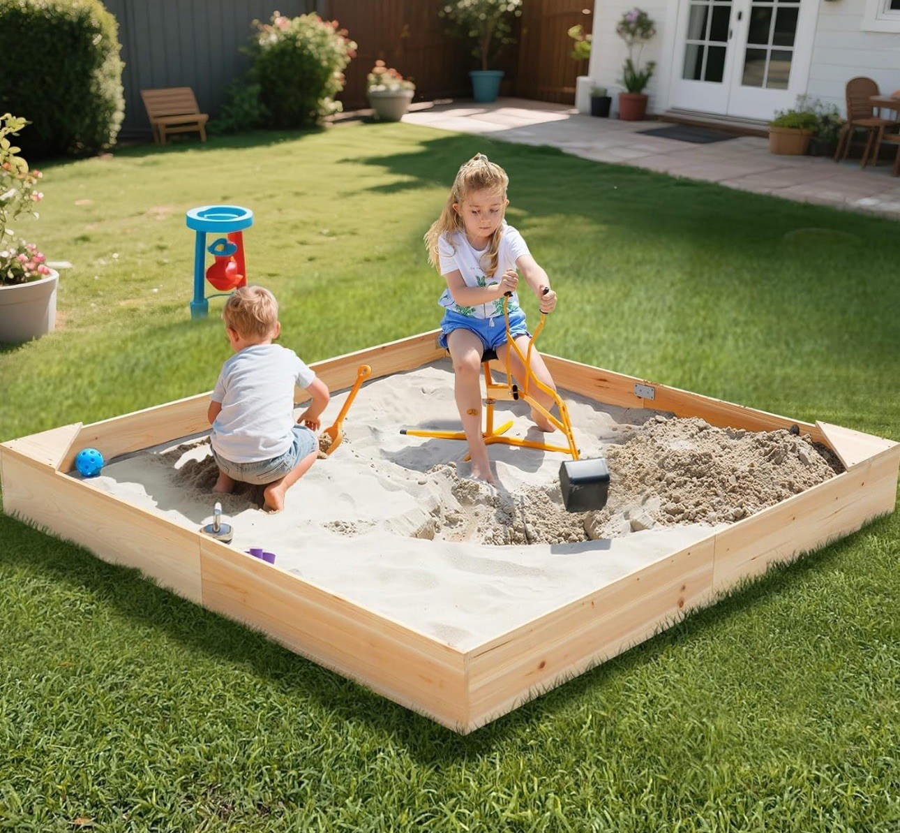 Excavator Ride-On Toy for Sand 360° Rotating Sandbox Digger – Outdoor Fun