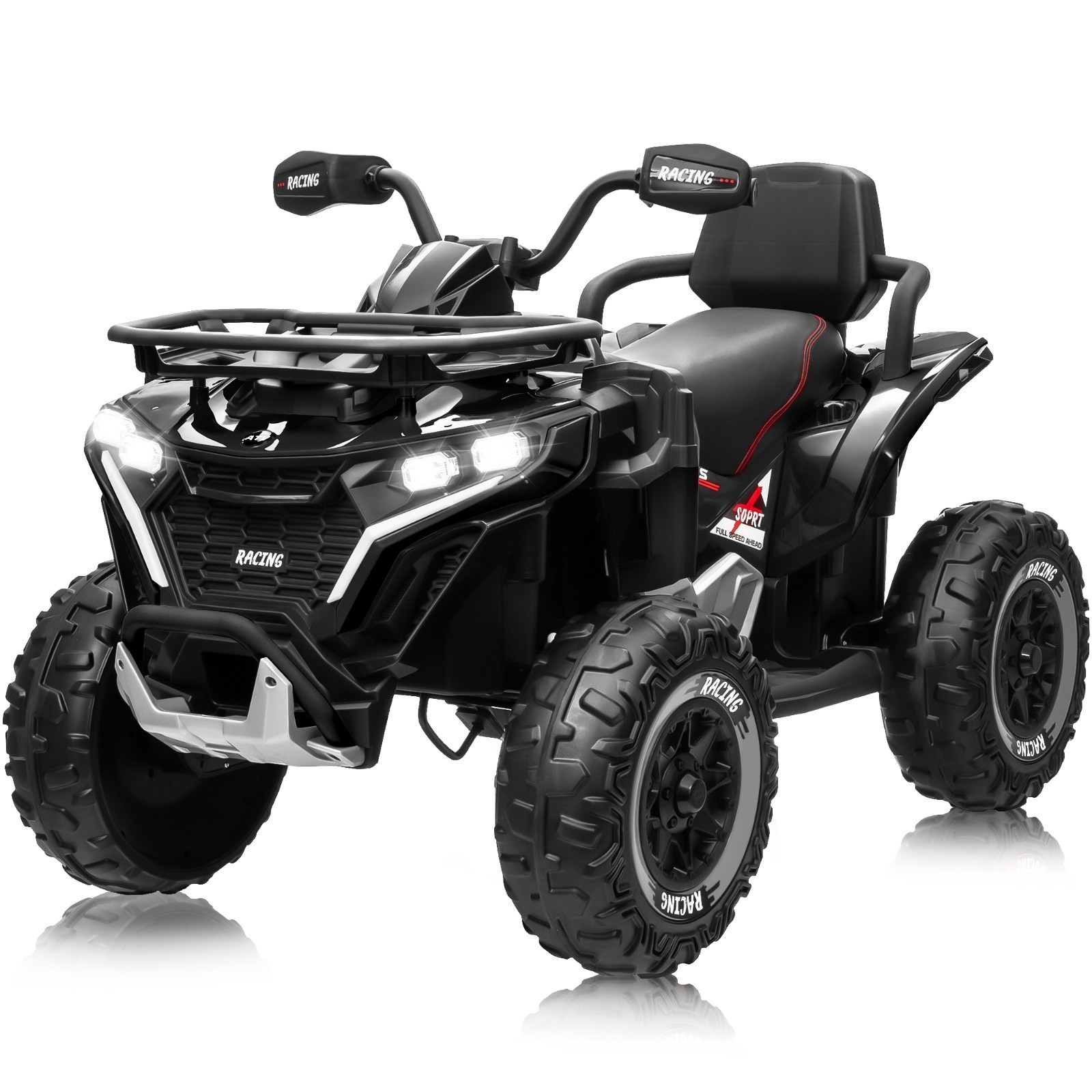 24V 4WD Kids ATV 2-Seat Ride On Car w/Remote Bluetooth USB Headlights EVA Tires